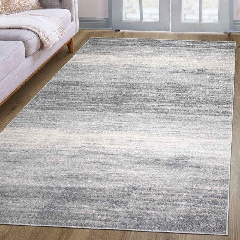 Teppich Mercur, oKu-Tex, rechteckig, Höhe: 11 mm, dichte Qualität, grau meliert, besonders weicher Flor, Kurzflorteppich