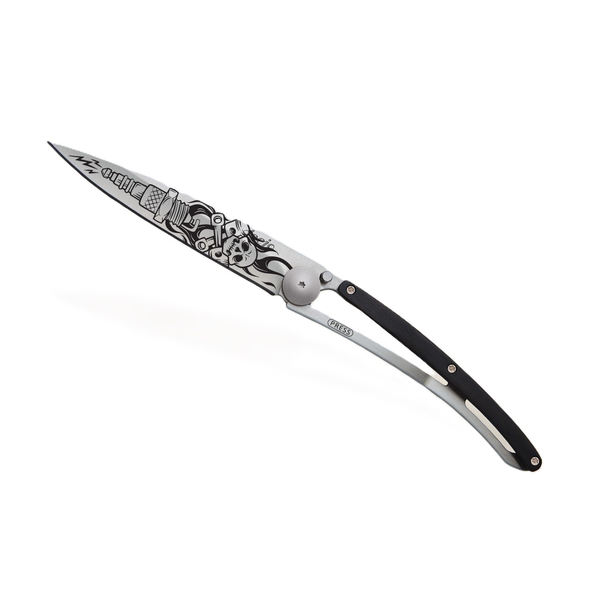 Deejo Taschenmesser - ultraleichtes Klappmesser 37g ? Edelstahl ? Messer mit Holzgriff