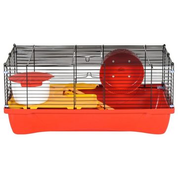 vidaXL Kleintierkäfig Hamsterkäfig Rot 58x32x36 cm Polypropylen und Metall