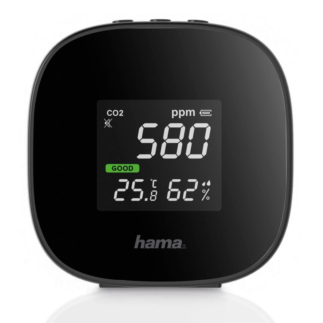 Luftfeuchtigkeitsmesser m. Temperatur/ Luftqualität/Luftfeuchtigkeit, Messer CO2 Raumluft-Qualitätssensor Messgerät Ampel Hama