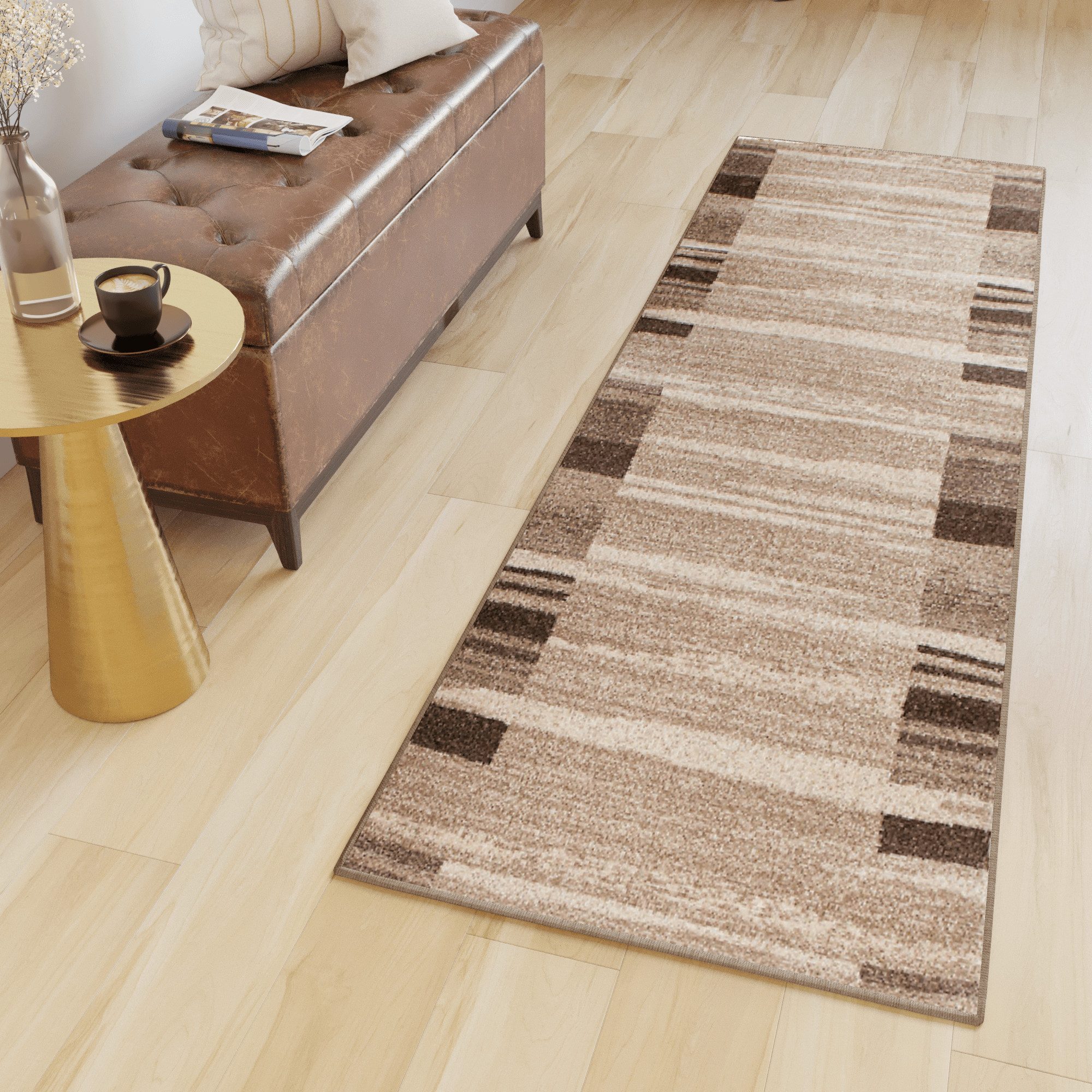 Tapiso Läufer SARI, rechteckig, Höhe: 10 mm, Kurzflor Flurläufer, pflegeleicht, Wohnzimmer Schlafzimmer Flur Küche