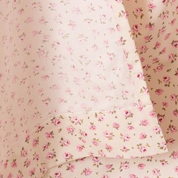 Vorhang Vorhang Smok-Schlaufenband Classic Little Rose ecru rosa 245cm, SCHÖNER LEBEN., Smokband (1 St), blickdicht, Baumwolle, handmade, made in Germany, pflegeleicht, vorgewaschen