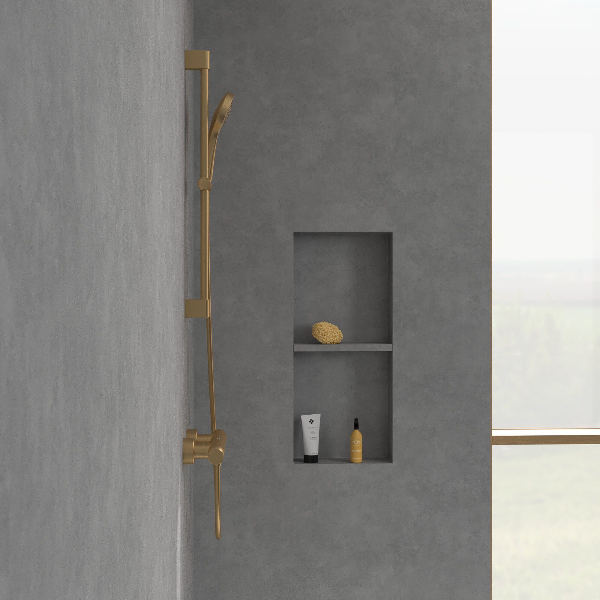 Villeroy & Boch Duschsystem Verve Showers, Höhe 69 cm, 3 Strahlart(en), Duschgarnitur mit drei Strahlarten