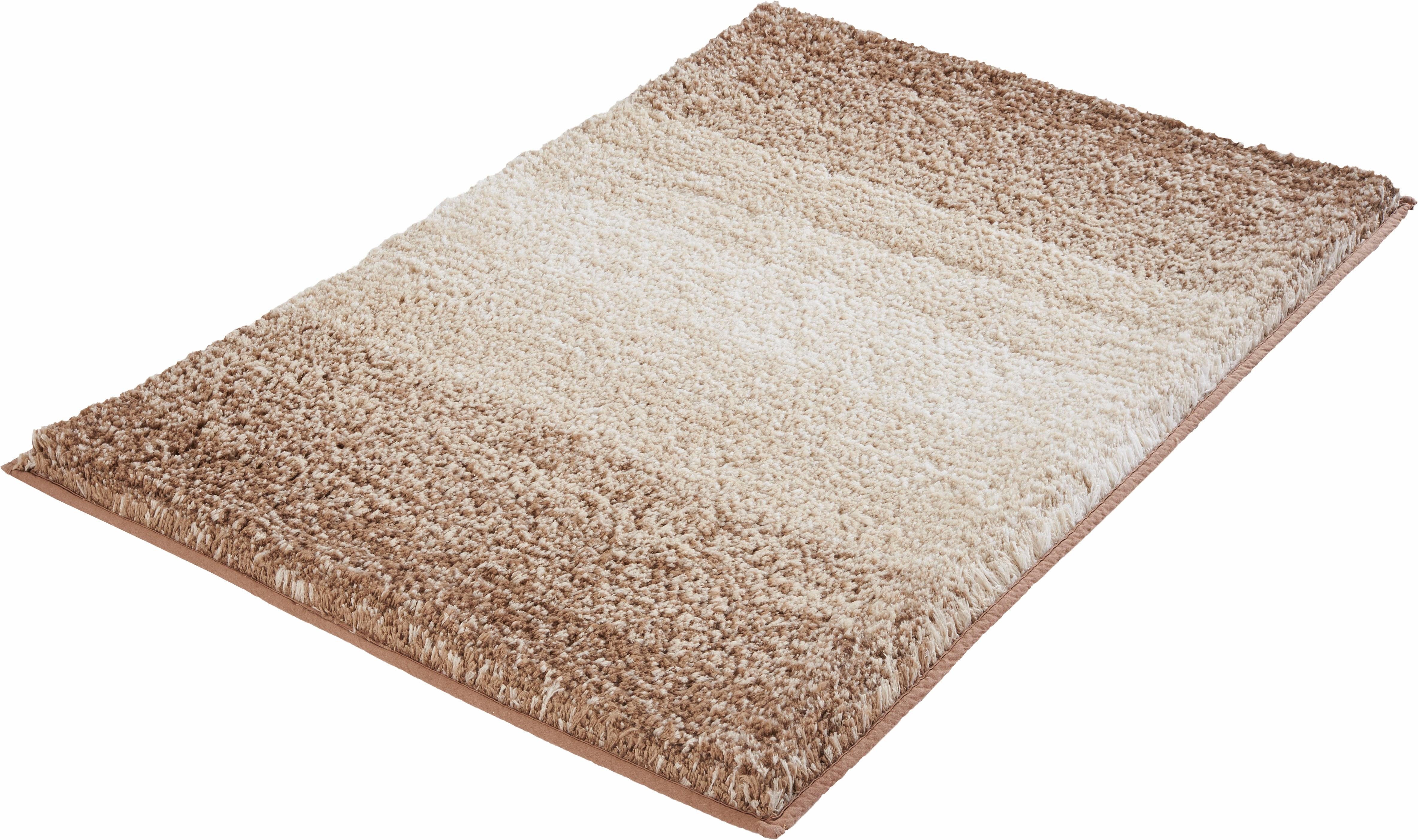 Kleine Wolke Badematte Oslo, Höhe 30 mm, rutschhemmend beschichtet, fußbodenheizungsgeeignet, Kunstfaser, rechteckig, Badteppich, Melange Effekt, waschbar