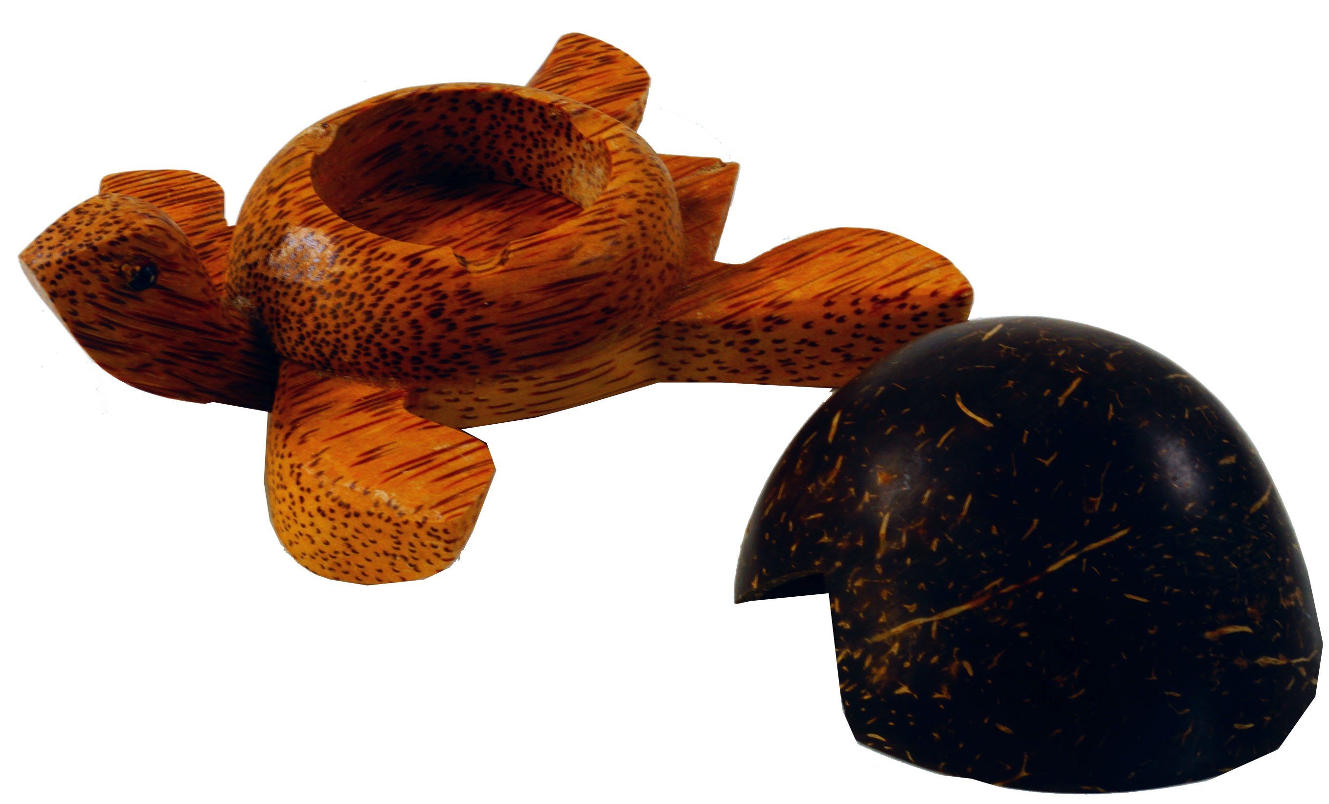 Dekoobjekt Kleiner Holzaschenbecher mit Deckel in..