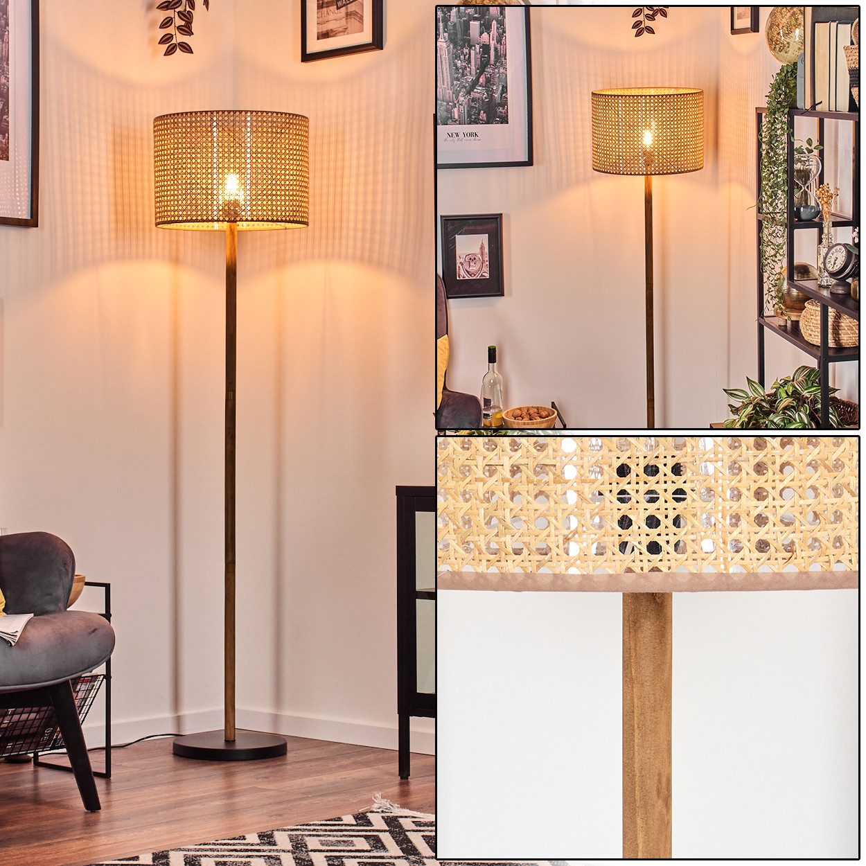 Stehlampe Stehlampe im skandinavischen Design mit Fußschalter