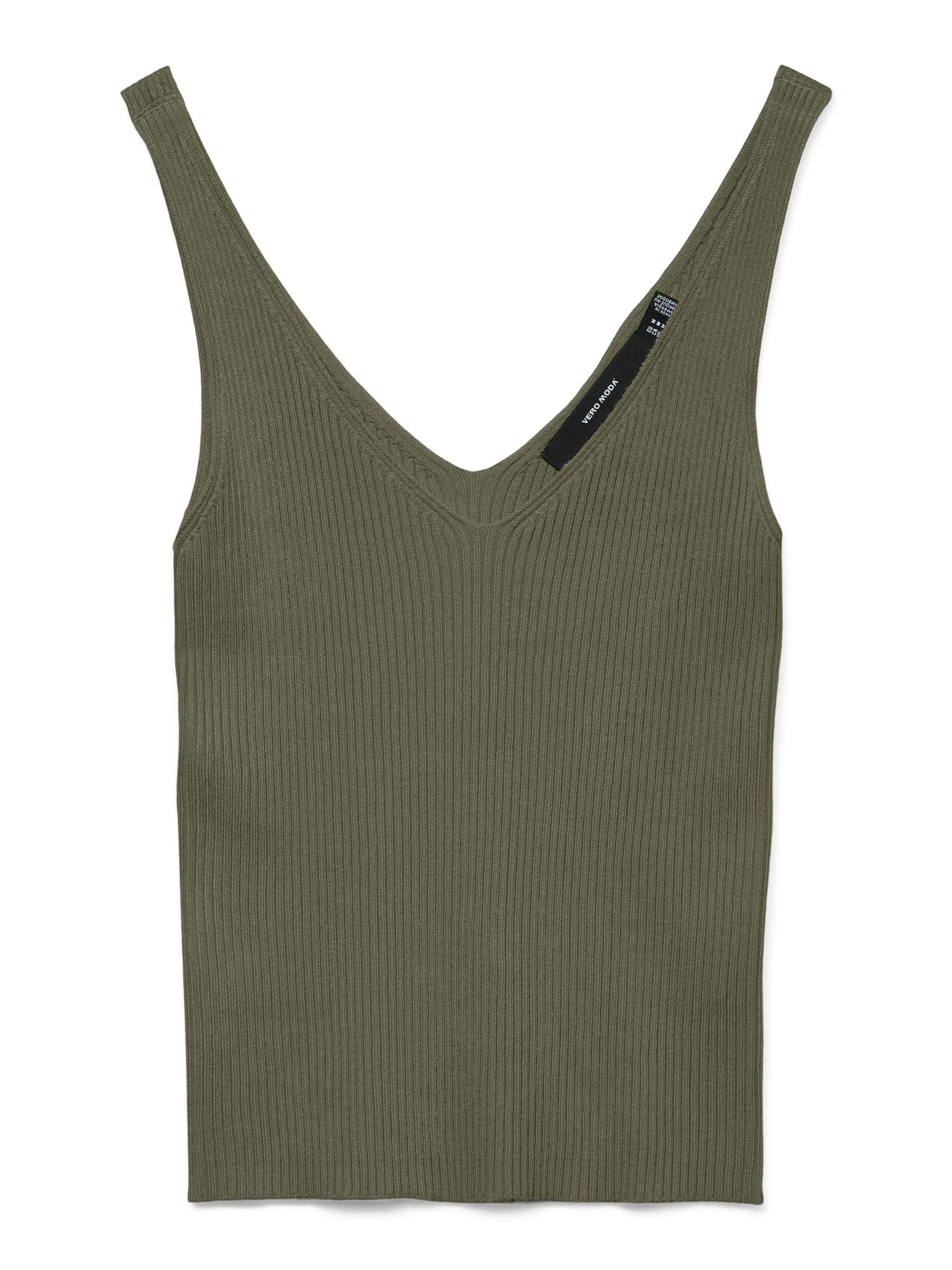 Vero Moda Shirttop Einfarbig Gerippt Struktur mit V-Ausschnitt VMGLORY (1-t günstig online kaufen