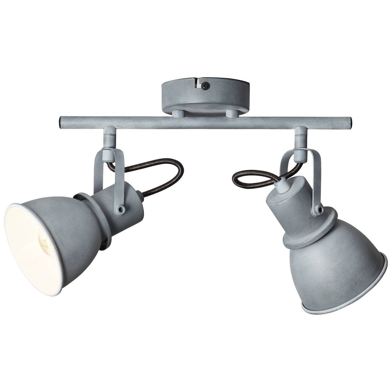 Brilliant Deckenleuchte 2flg Lampe E14, grau 2x Spotrohr Beton Bogart, für D45, geeignet Bogart 25W