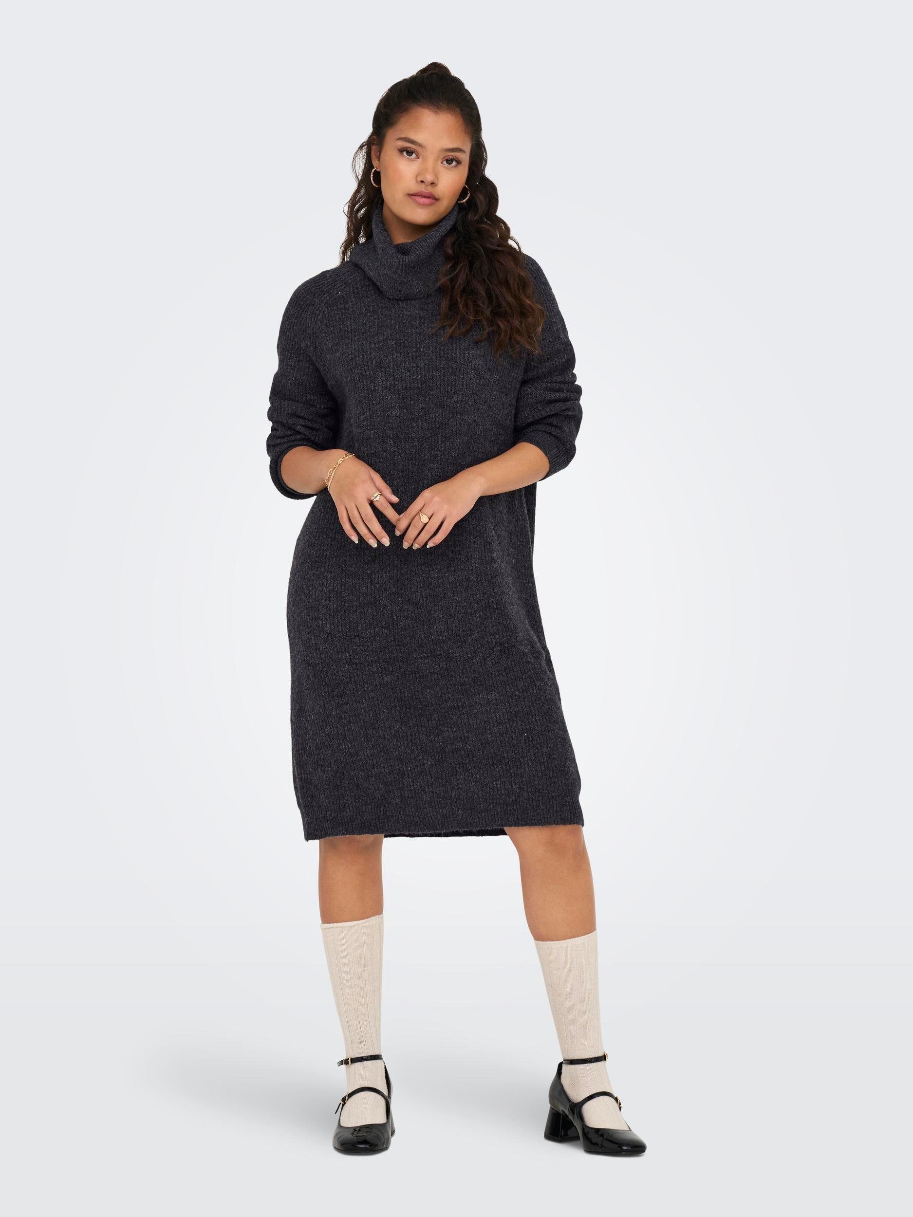 ONLY Strickkleid ONLSILLY LS ROLLNECK DRESS BF KNT Dark Grey Melange