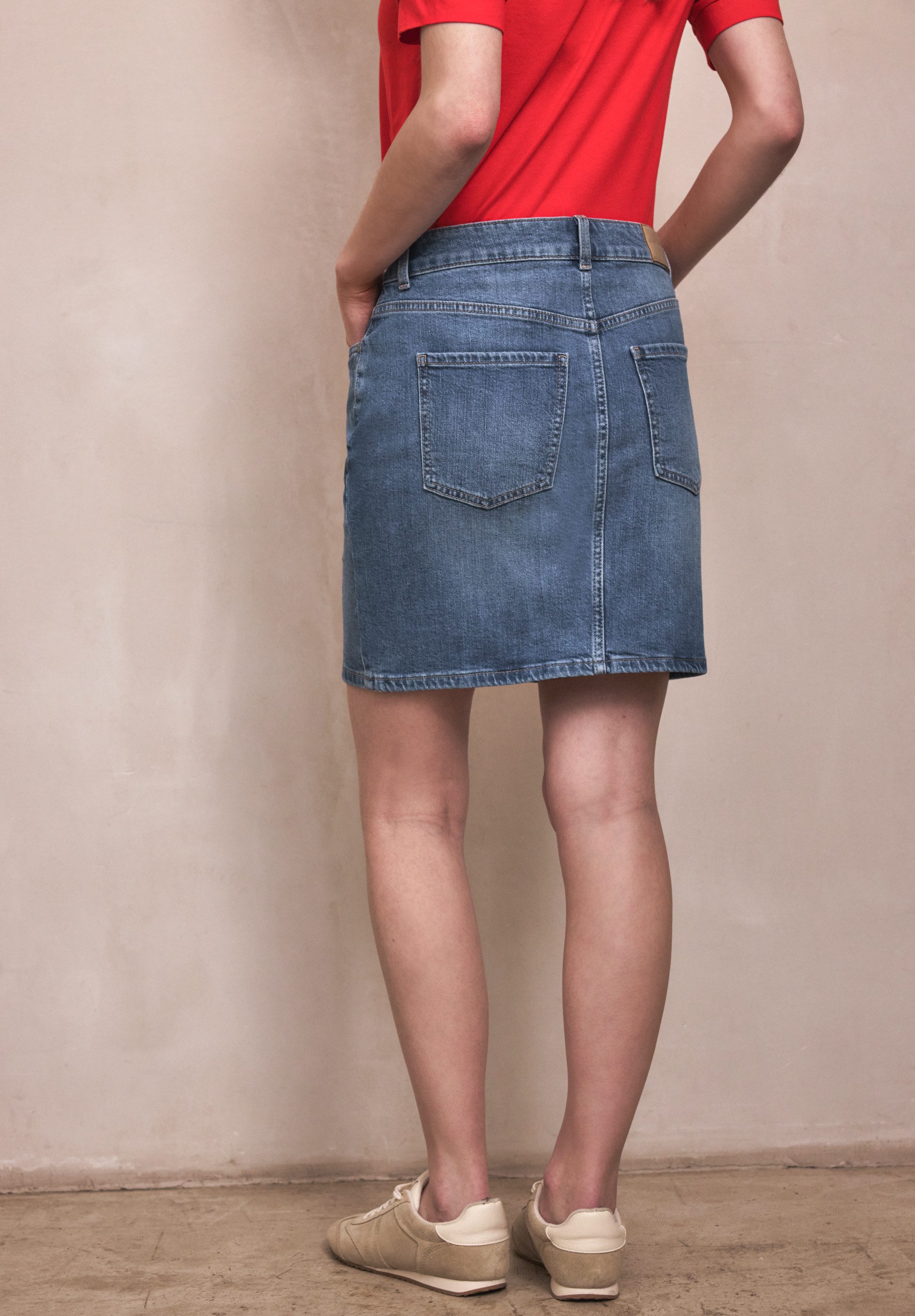 STREET ONE STUDIO Jeansrock aus Baumwolle mit Stretchanteil