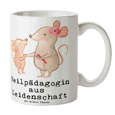 Mr. & Mrs. Panda Tasse Heilpädagogin Leidenschaft - Weiß - Geschenk, Geschenk Tasse, Heilpäd, Keramik, Einzigartiges Botschaft