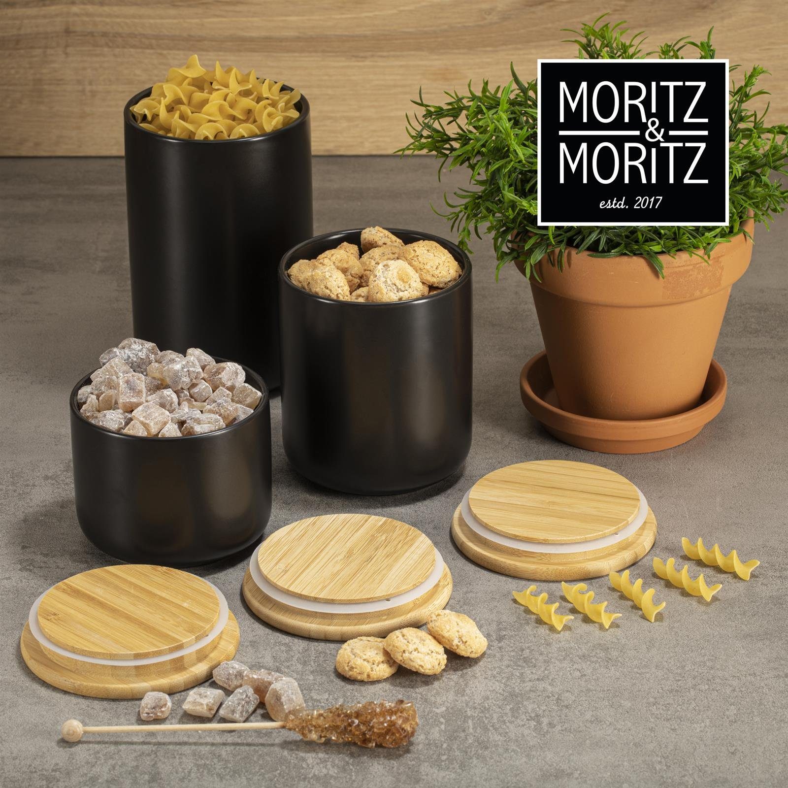 900 (Packung, Vorratsdose Aufbewahrungsdose, & Beschreibbar ml Keramik, Keramik 2-tlg), - Moritz Moritz