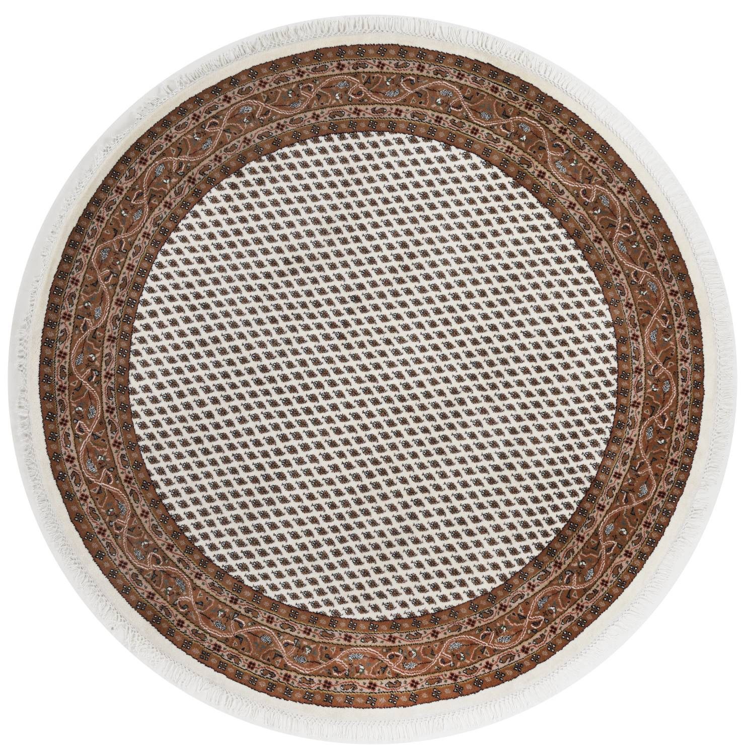 RUG N' ROLL Orientteppich Indo Mir, klassisch, strapazierfähig, pflegeleicht, Rund, handgeknüpft