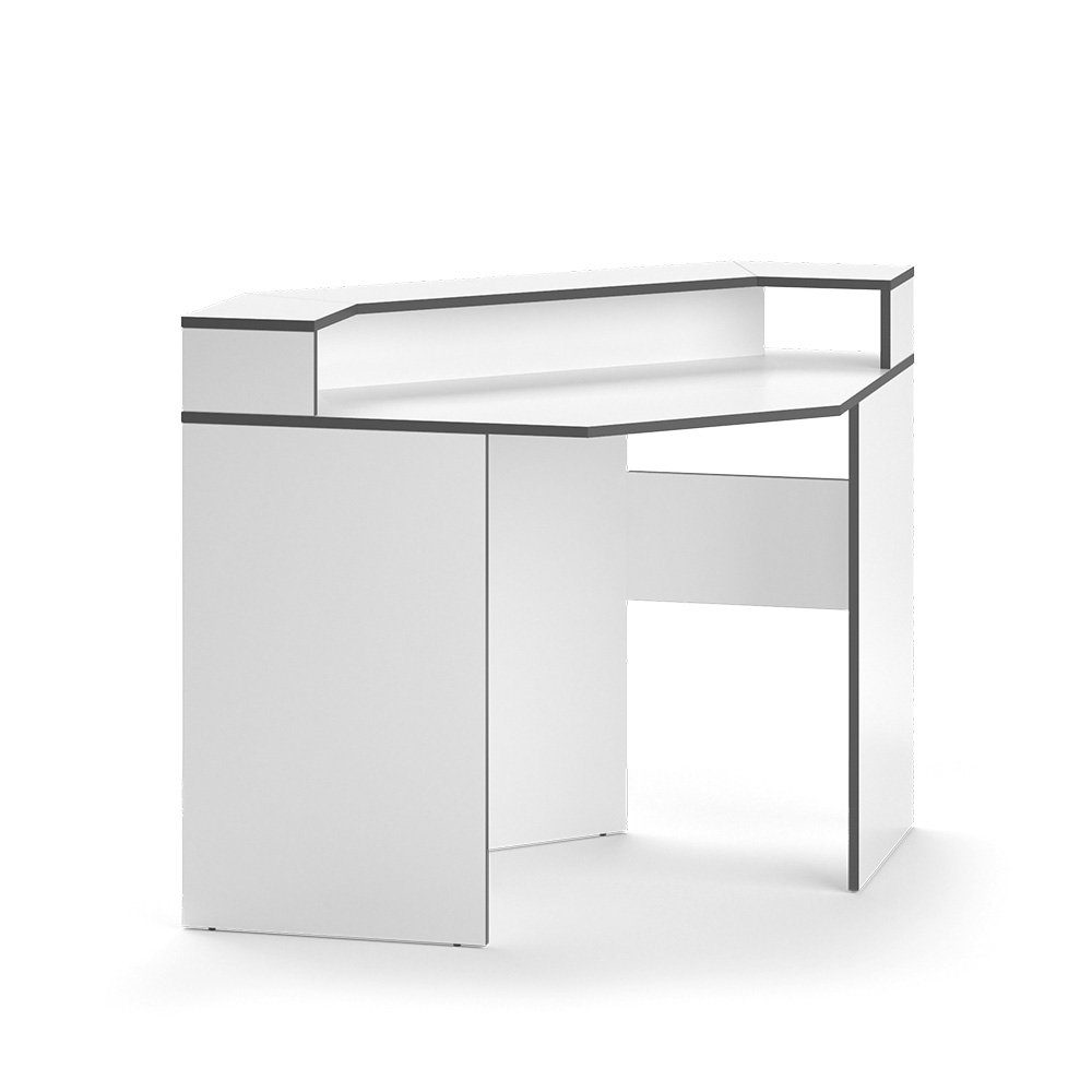 Vicco Computertisch Schreibtisch KRON Weiß/Grau