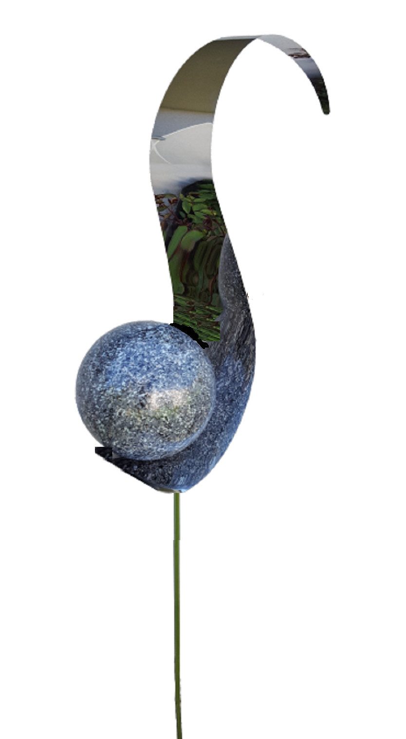 Jürgen Bocker - Gartenambiente Gartenstecker Flame Edelstahl poliert 126 cm Gartenstecker Beetstecker Dekostecker