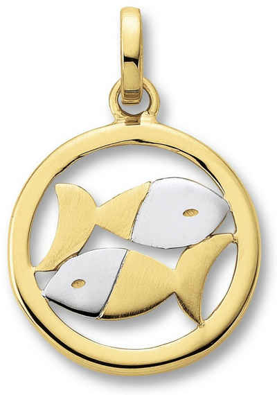 ONE ELEMENT Sternzeichenanhänger Fische Sternzeichen Anhänger aus 333 Gelbgold, Damen Gold Schmuck Fische