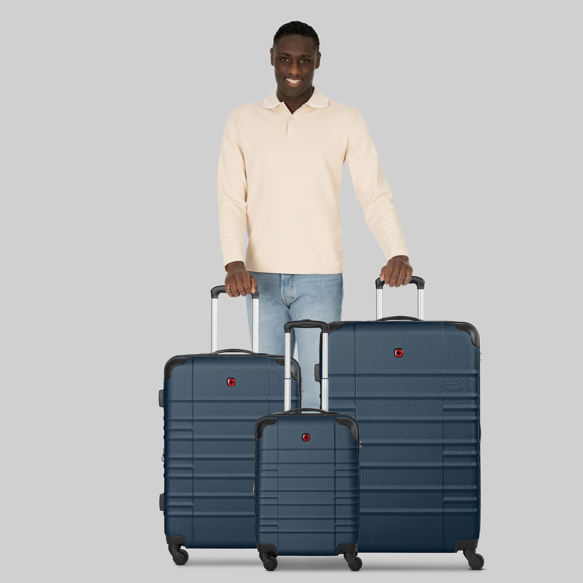 Wenger Trolleyset Amplar Evo, 4 Rollen, (3-teilig, 3 tlg), ABS
