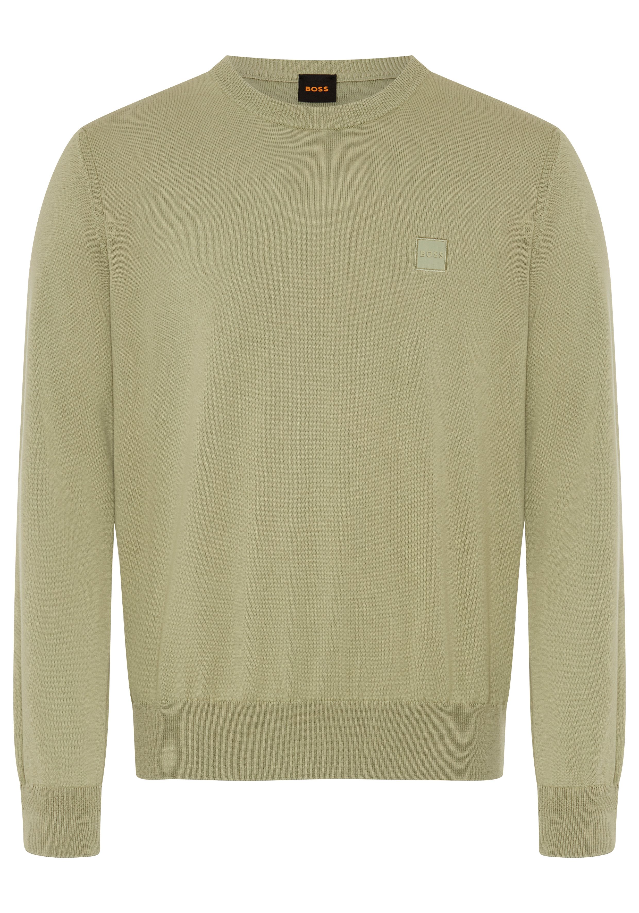 BOSS ORANGE Strickpullover Kanovano Cotton Cashmere mit Rundhalsausschnitt