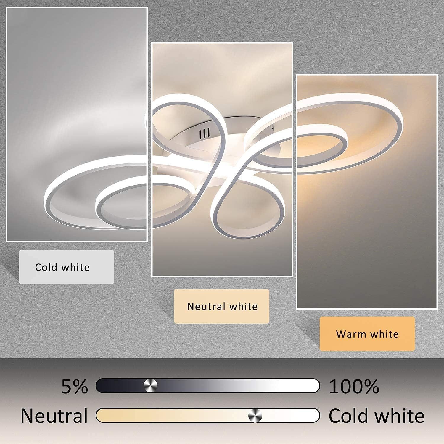 Nettlife LED Deckenleuchte Wohnzimmer Schwarz Dimmbar Modern 66/80/100CM De günstig online kaufen