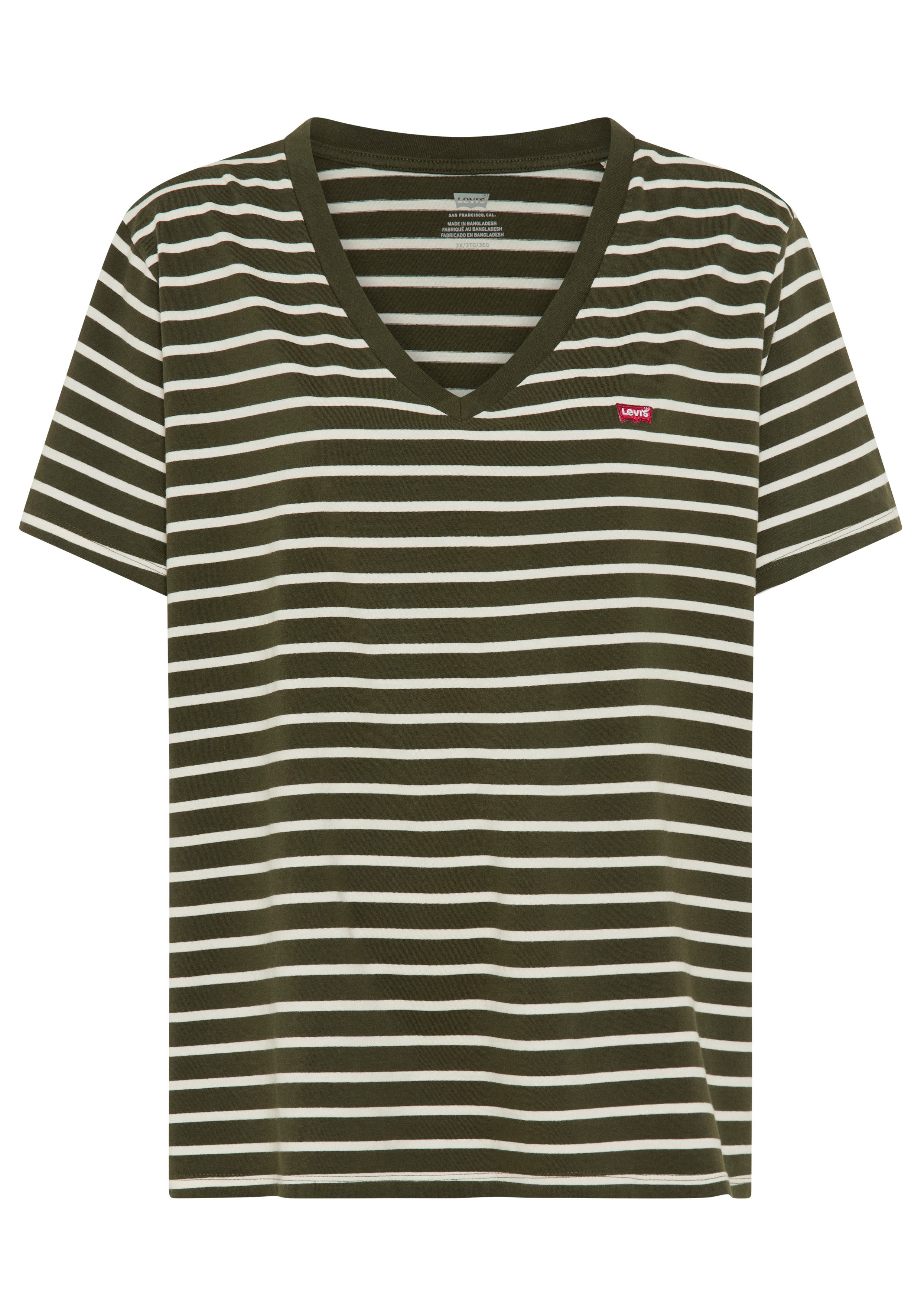 Levi's® Plus Kurzarmshirt V NECK TEE Gerade geschnittene Passform