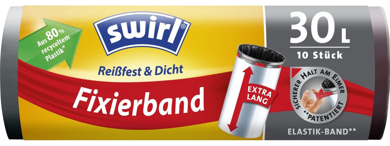 Swirl Müllsackständer Swirl® Fixierband-Müllbeutel XL 30 L Reißfest &