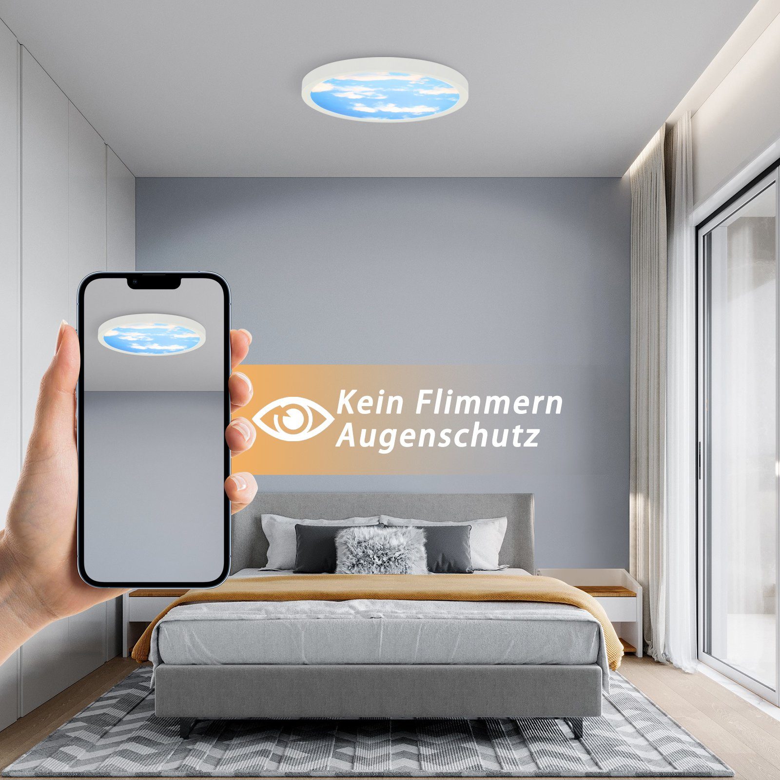 Nettlife LED Deckenleuchte lampe Flach 23cm zimmer Deckenbeleuchtung, LED f günstig online kaufen