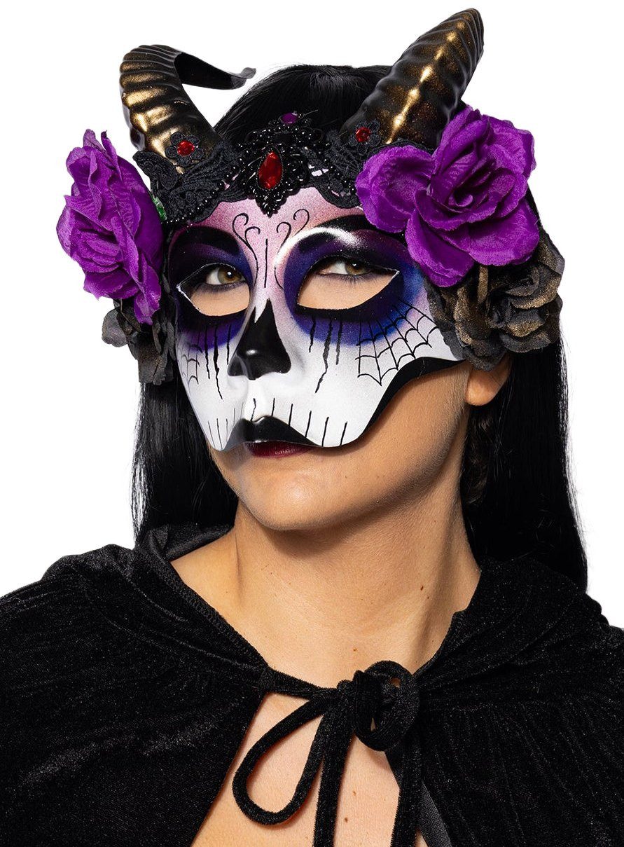 Metamorph Verkleidungsmaske Dia del Diablo Maske, Teuflische Dia de los Muertos Maske