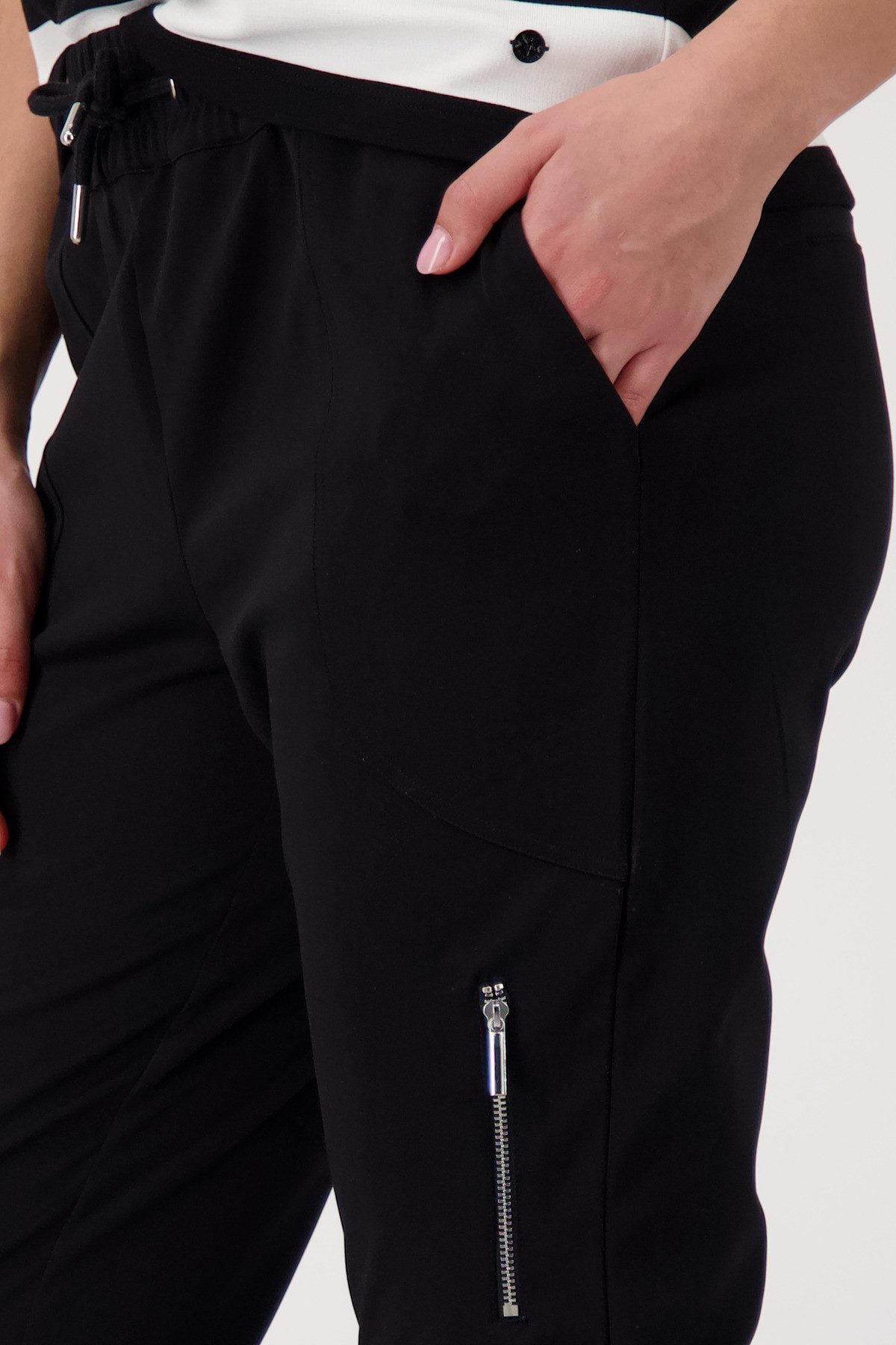 Monari Jogger Pants mit Reißverschlusstasche