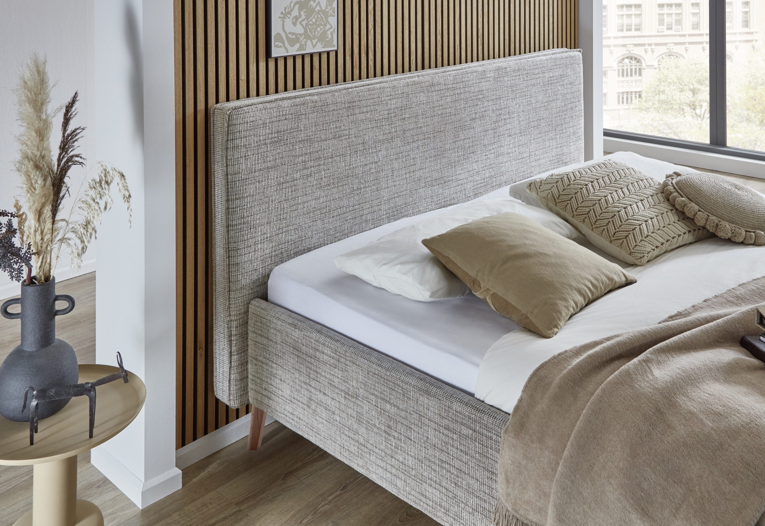 freiraum Polsterbett Riva, Liegefläche 160x200cm, Toffee, Stellmaß: 185x112x216cm (BxHxT)