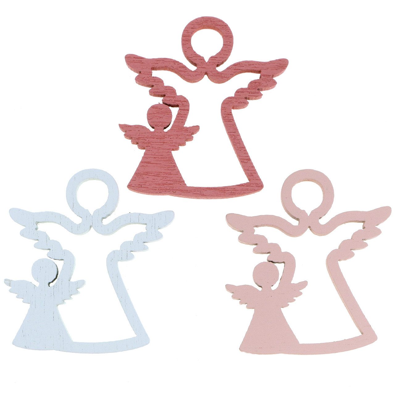 Viana Weihnachtsmann Holzengel Dekoration für Weihnachten und Taufgeschenke, 24 Stück