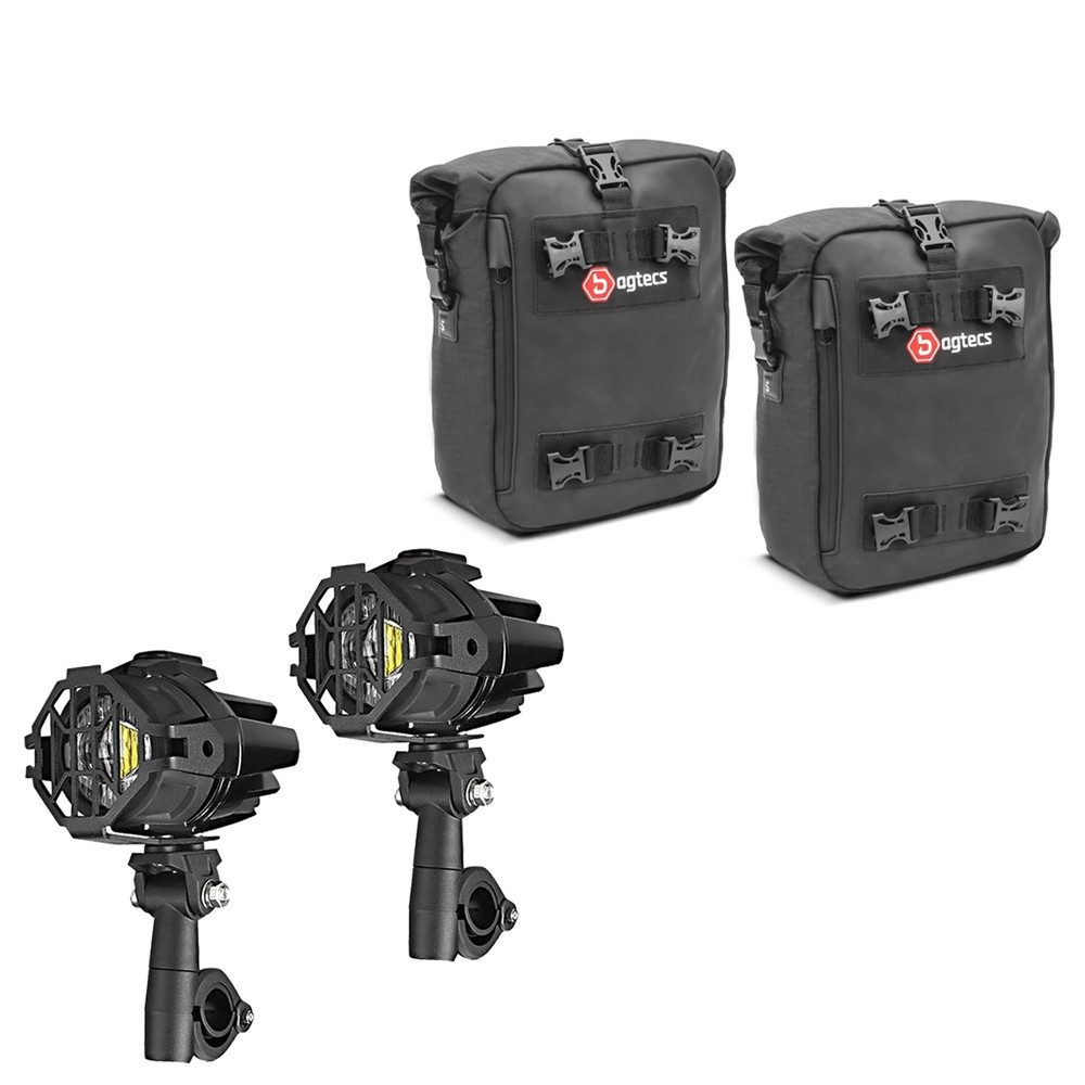 Lumitecs Halter LED Nebelscheinwerfer + Sturzbügeltasche Paar 2x10L