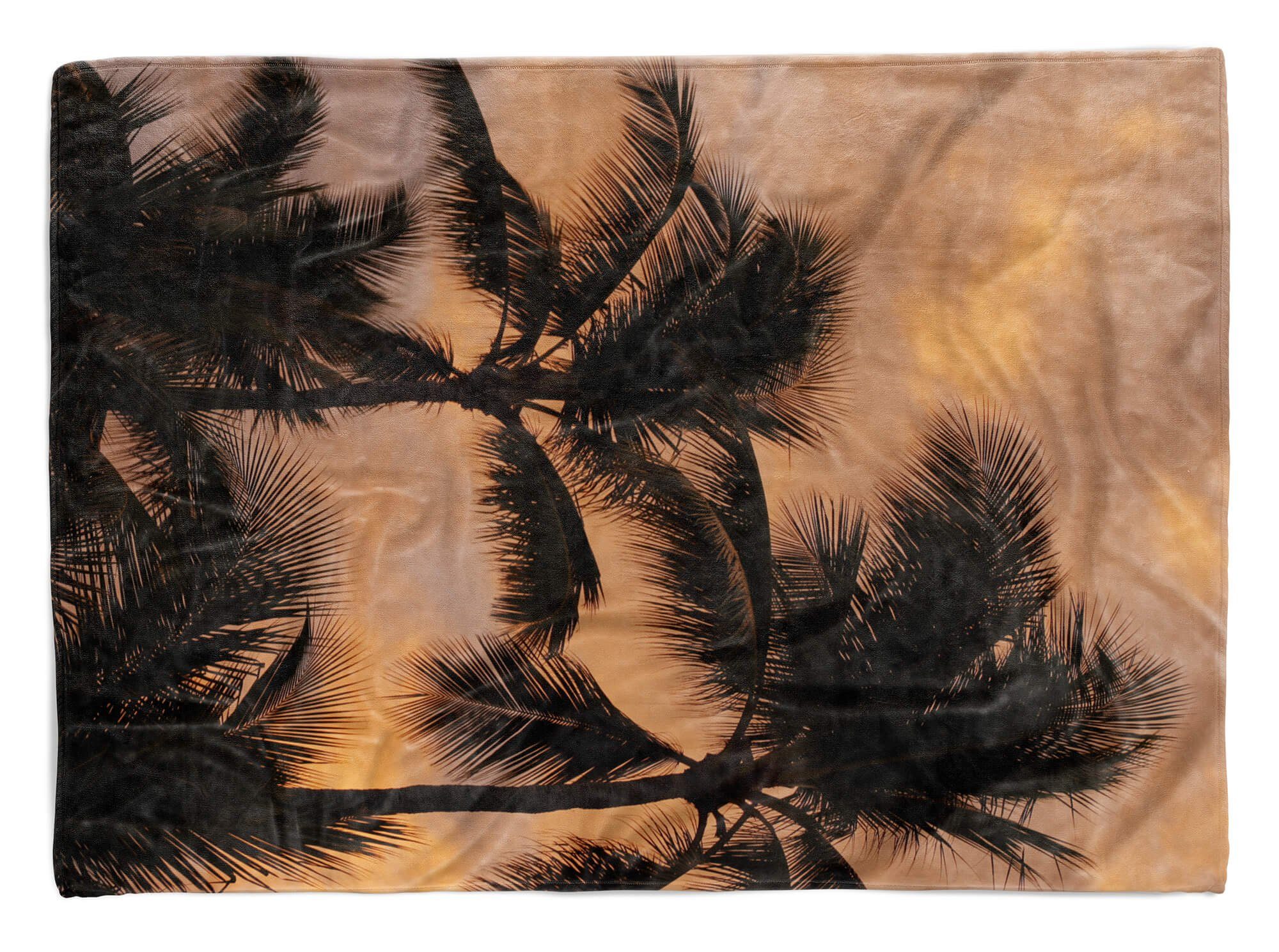 Sinus Art Handtücher Handtuch Strandhandtuch Saunatuch Kuscheldecke mit Fotomotiv Palmen Himmel Aben, Baumwolle-Polyester-Mix (1-St), Handtuch