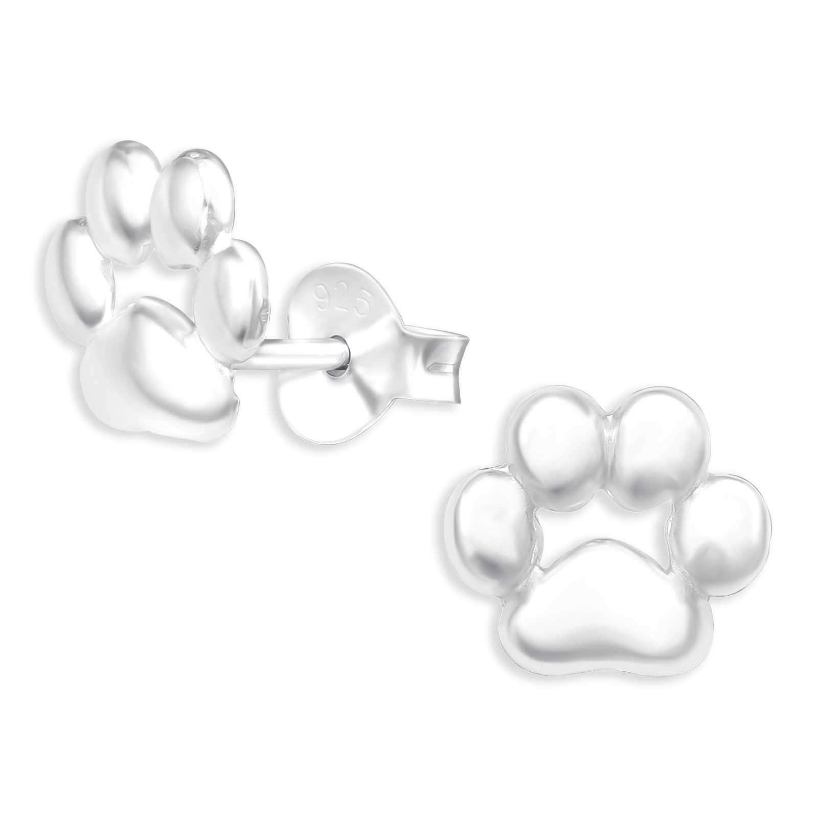 Monkimau Ohrring-Set Pfoten Ohrringe aus 925 Silber, Hypoallergen