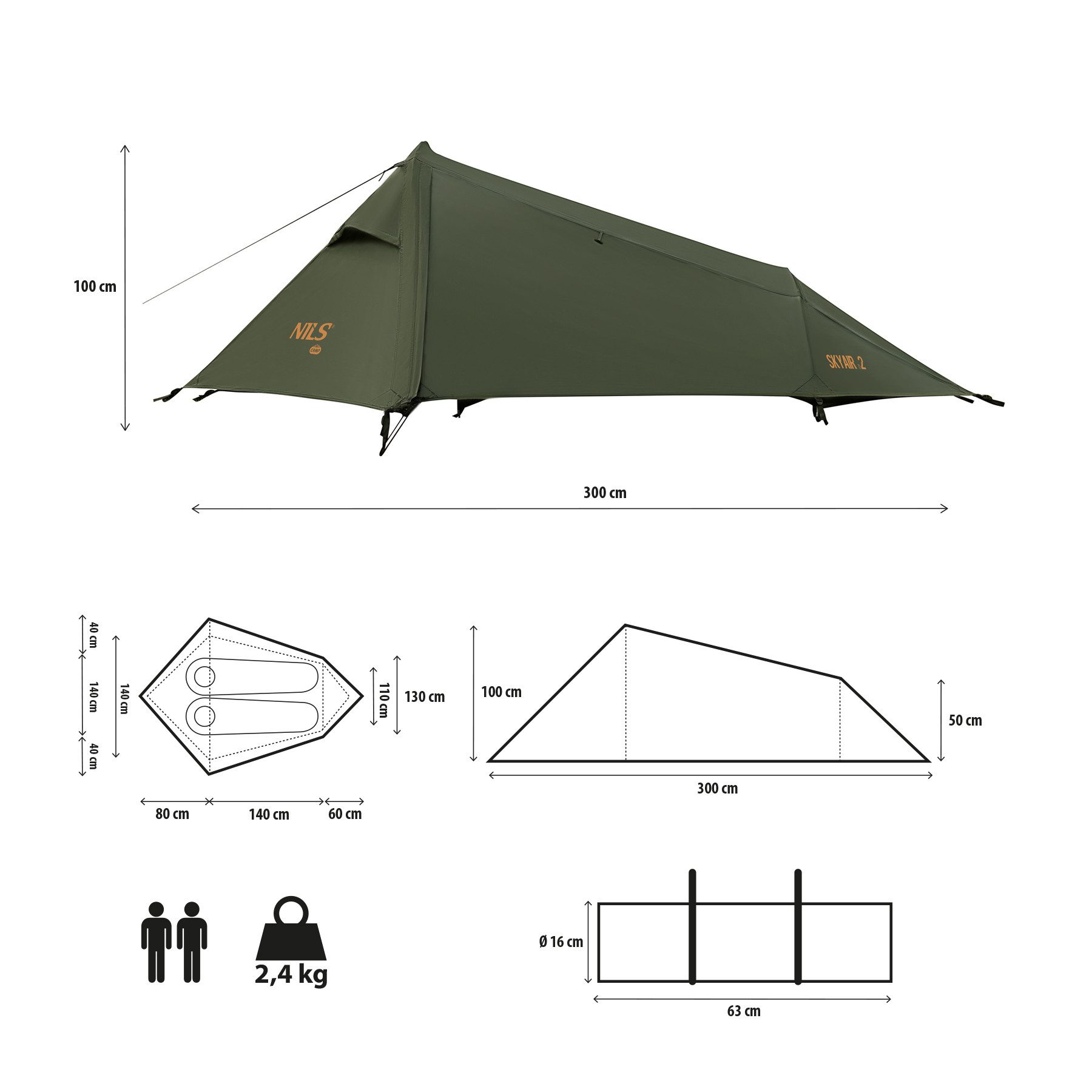 NILS CAMP Biwakzelt Trekkingzelt SKYAIR 2 günstig online kaufen