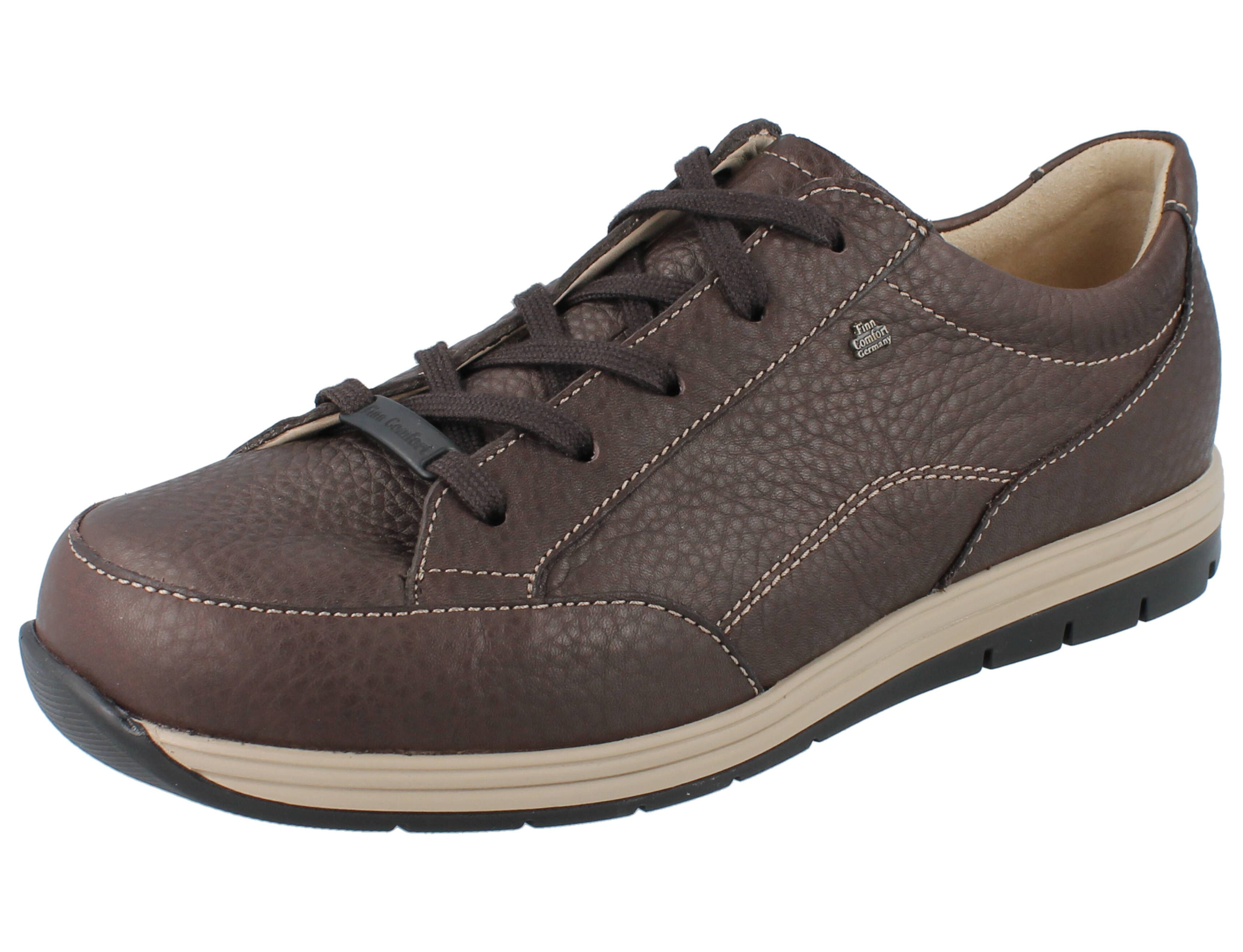 FINN COMFORT Osorno Herren Schnürhalbschuhe mit Reißverschluss braun Schnürschuh