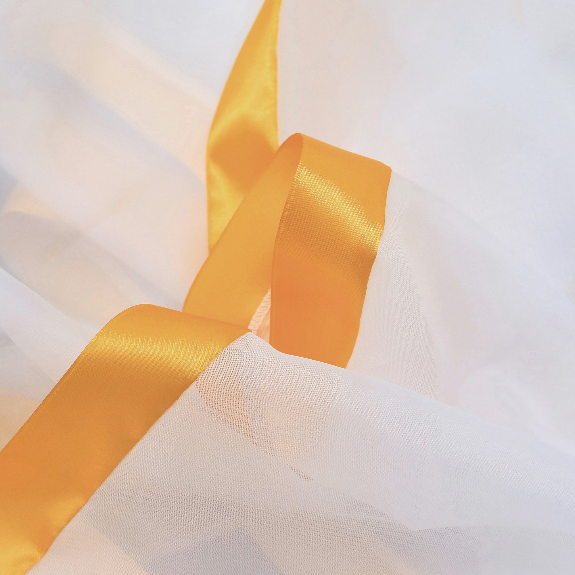 Joyswahl Scheibengardine Bogenstore (1 St), Kräuselband, transparent, Voile mit Satinband