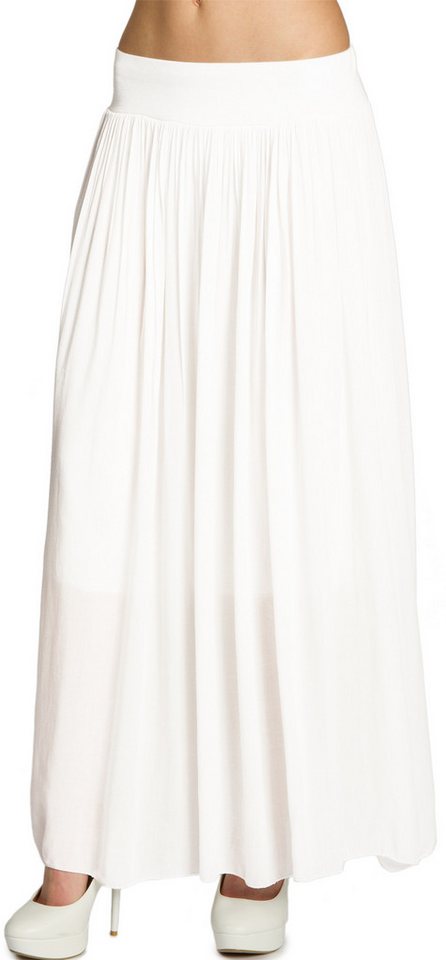 Caspar Faltenrock RO034 leichter langer eleganter Damen Sommer Rock Maxirock - bodenlang bei ca. 157 cm Körpergröße