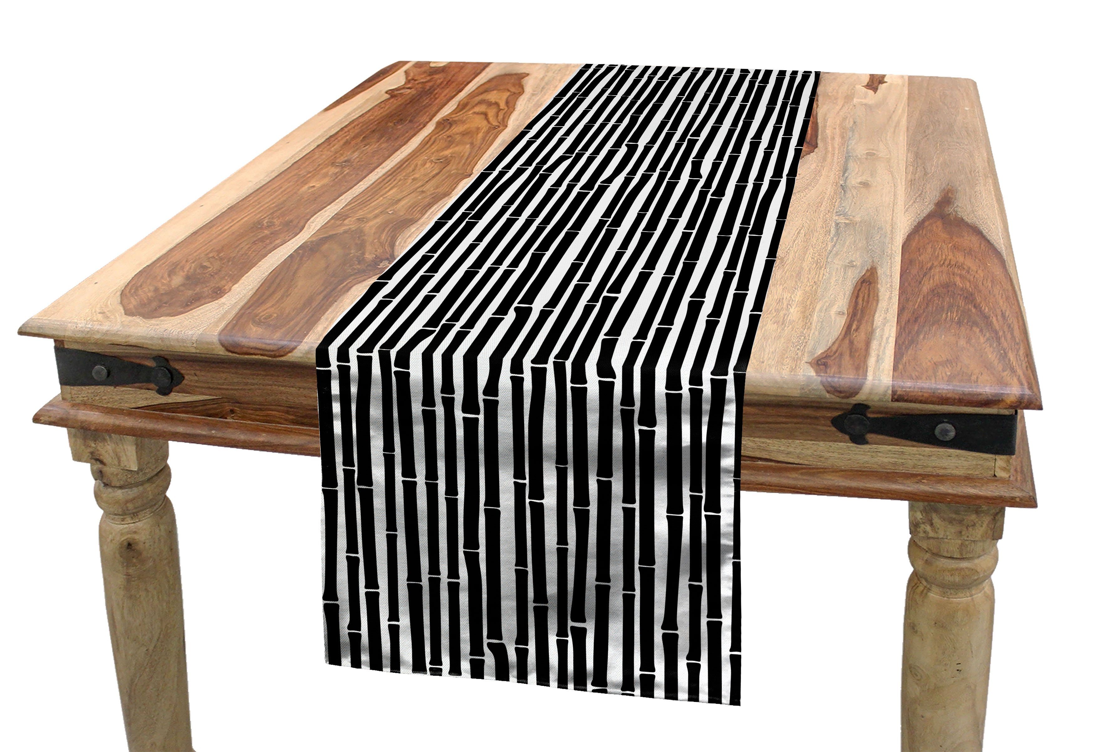 Rechteckiger Tischläufer, Bambus Dekorativer Abakuhaus Schwarzweiss-Vorbauten Esszimmer Küche Tischläufer