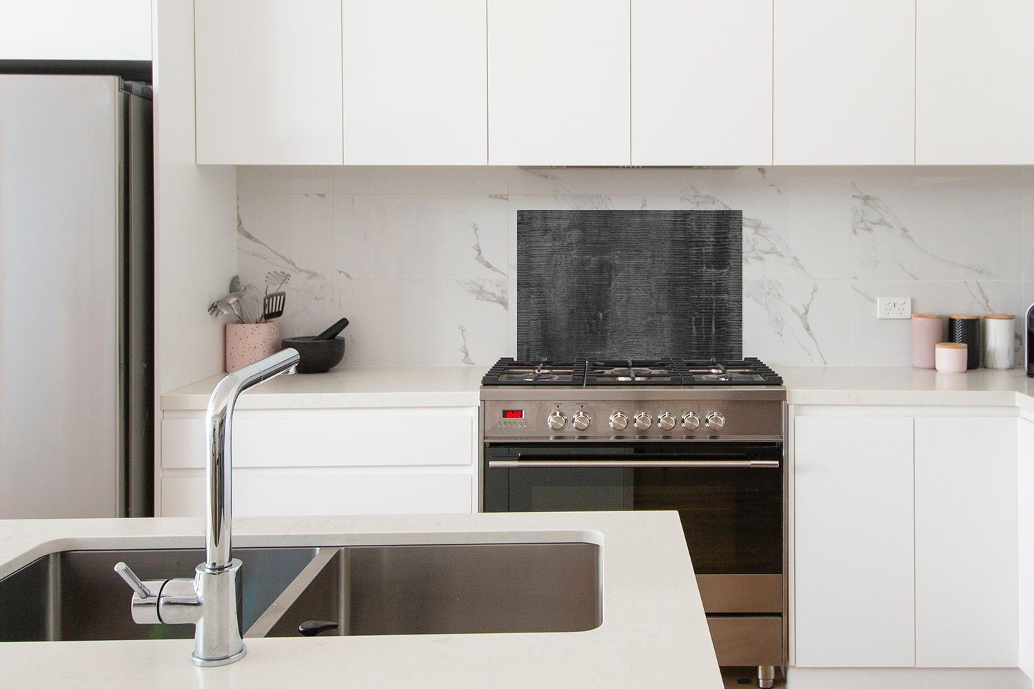 MuchoWow (1-tlg), cm, - 60x40 küchen Wandschutz, - Grau Muster, - Herdblende aus Temperaturbeständig Küchenrückwand Beton Wand
