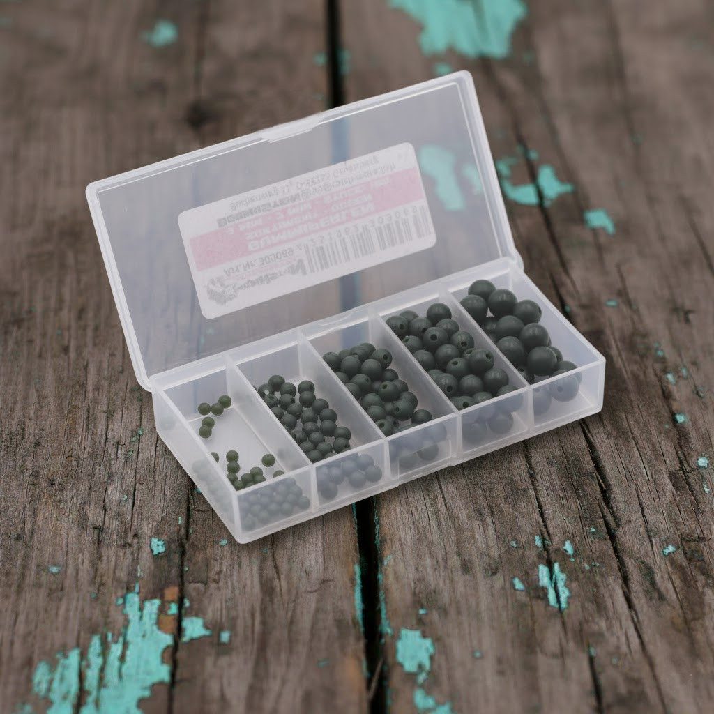 BernhStein Angelwirbel Schutz Gummiperlen/ Leuchtperlen diverse Farben 180 Stück Box 3-7mm