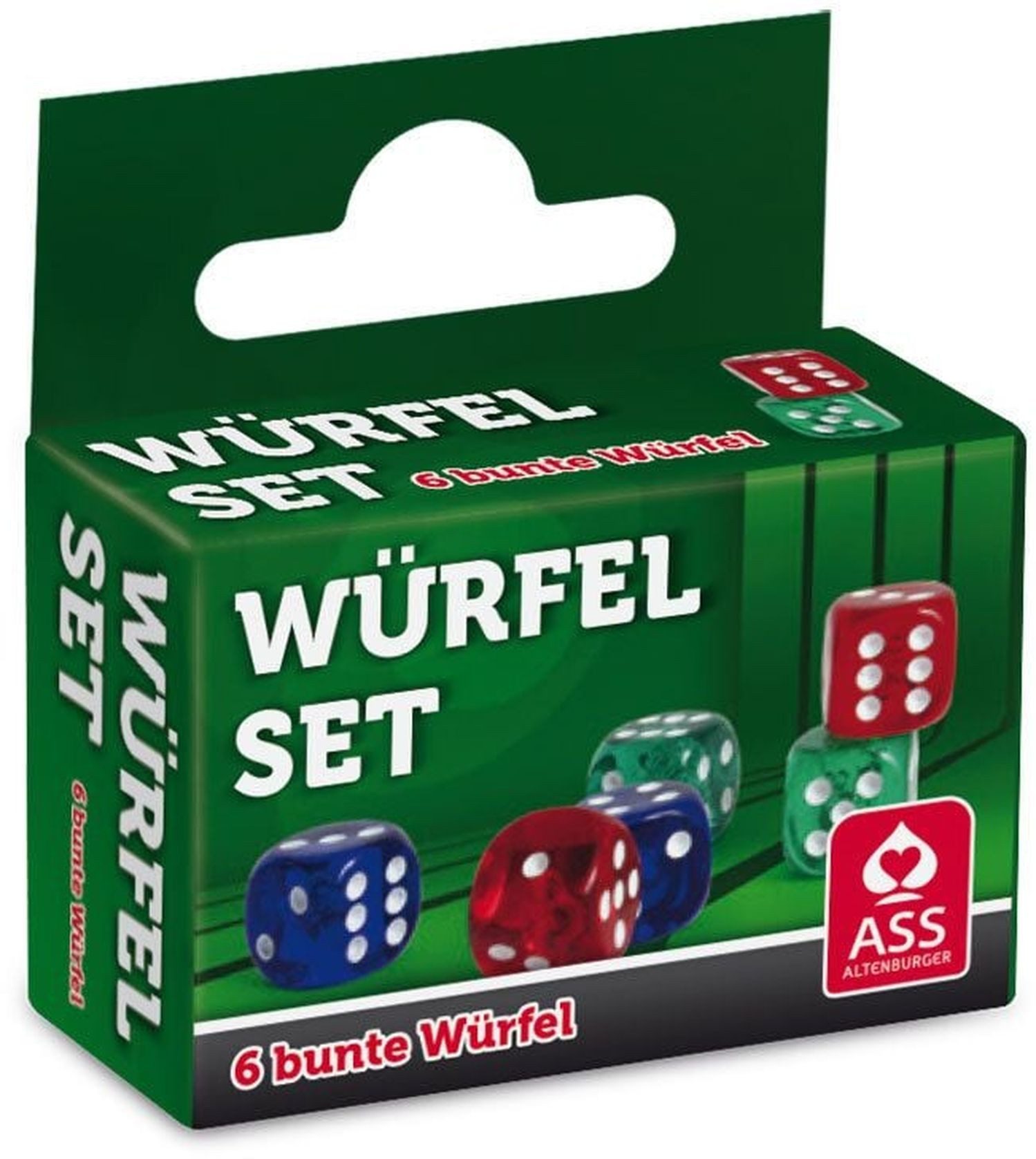 ASS Altenburger Spiel Würfelset bunt mit 6 Augenwürfeln für Spieleabende