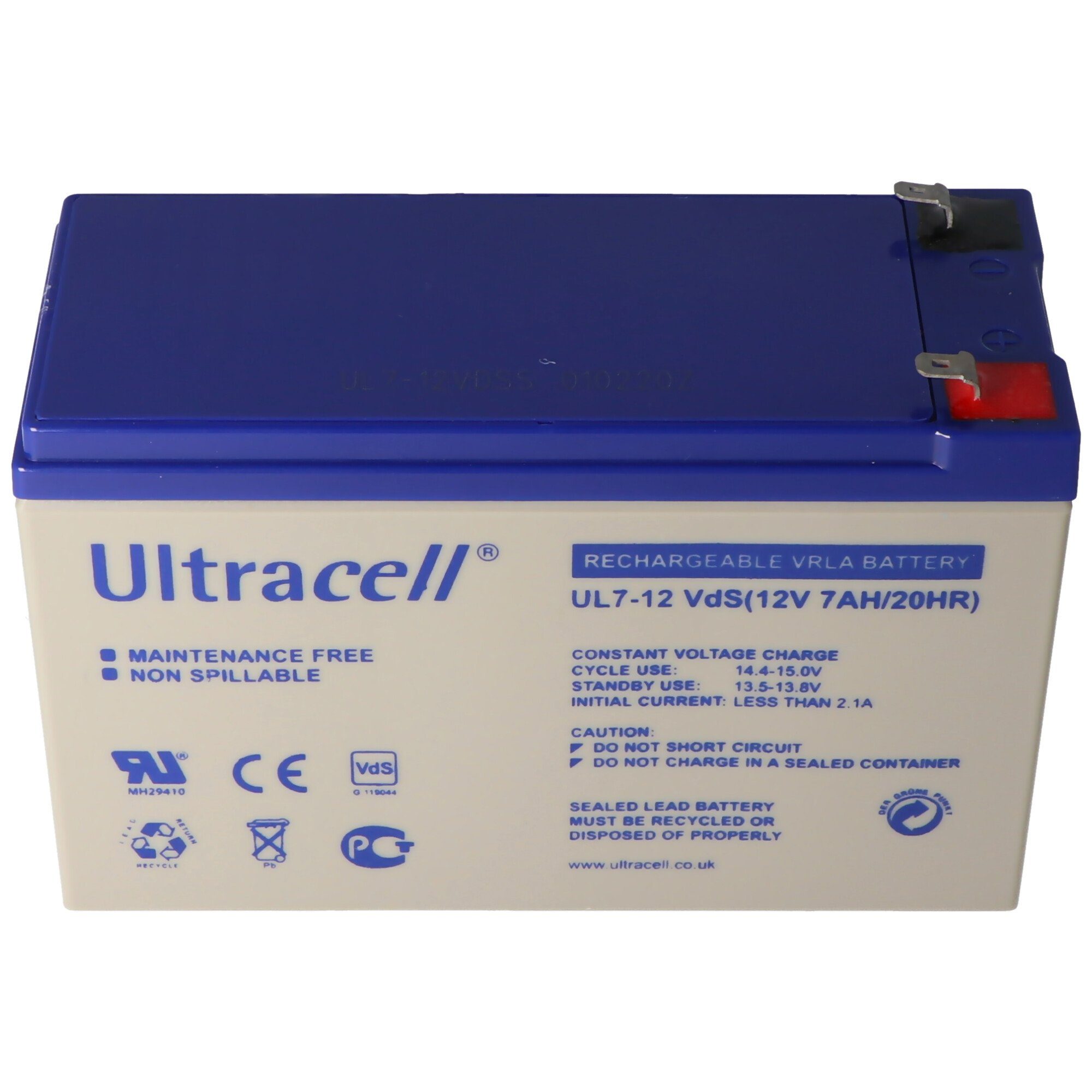 mit 4,8 Ultracell Kontakt 12 UL7-12 Faston (12,0 Ultracell Akku Ah 7,0 Volt Blei-Akku 187, 7000 V) mAh