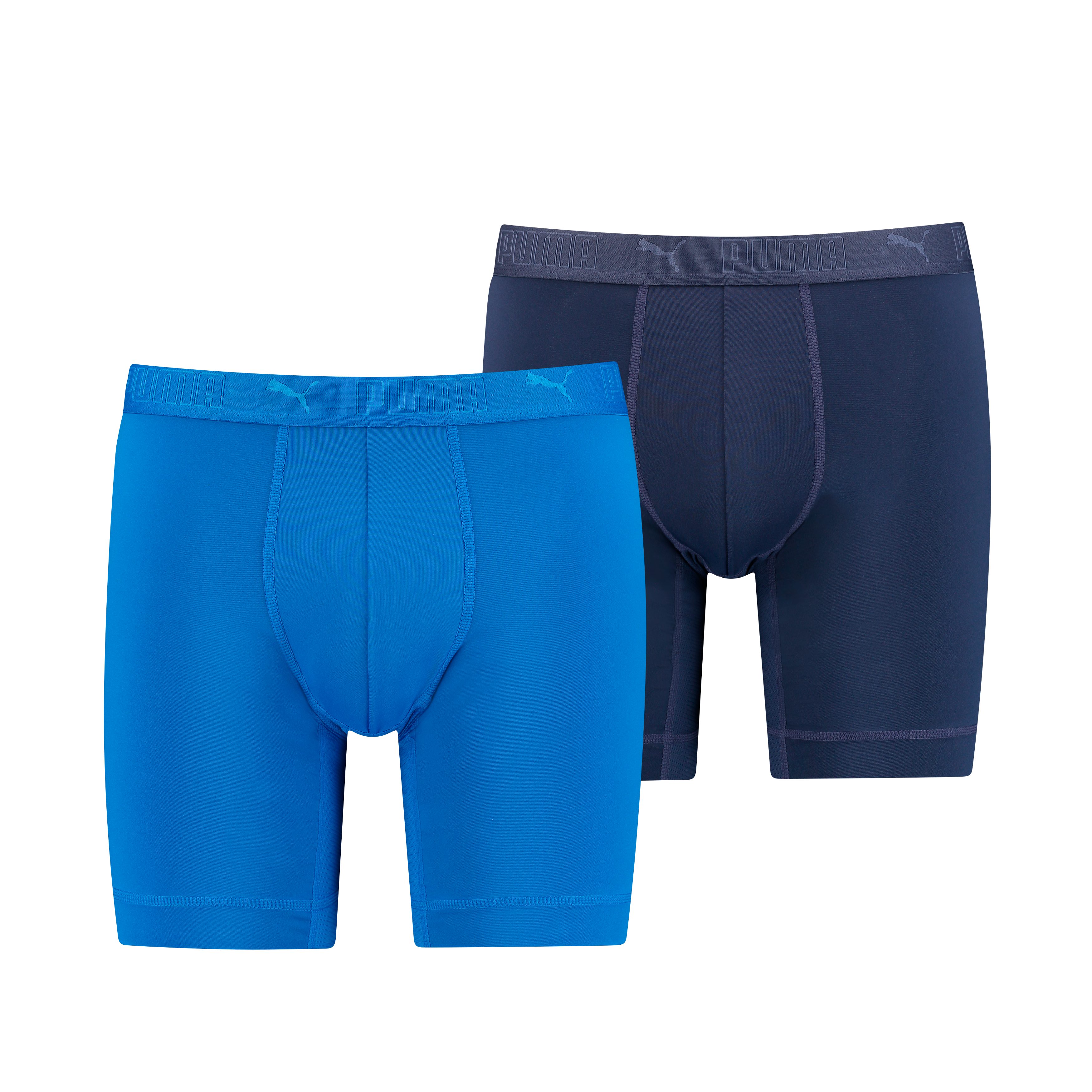 PUMA Boxershorts PUMA MEN SPORT MICROFIBER LONG BOXERS 2P (Packung, 2er Pack) mit Logo-Bund