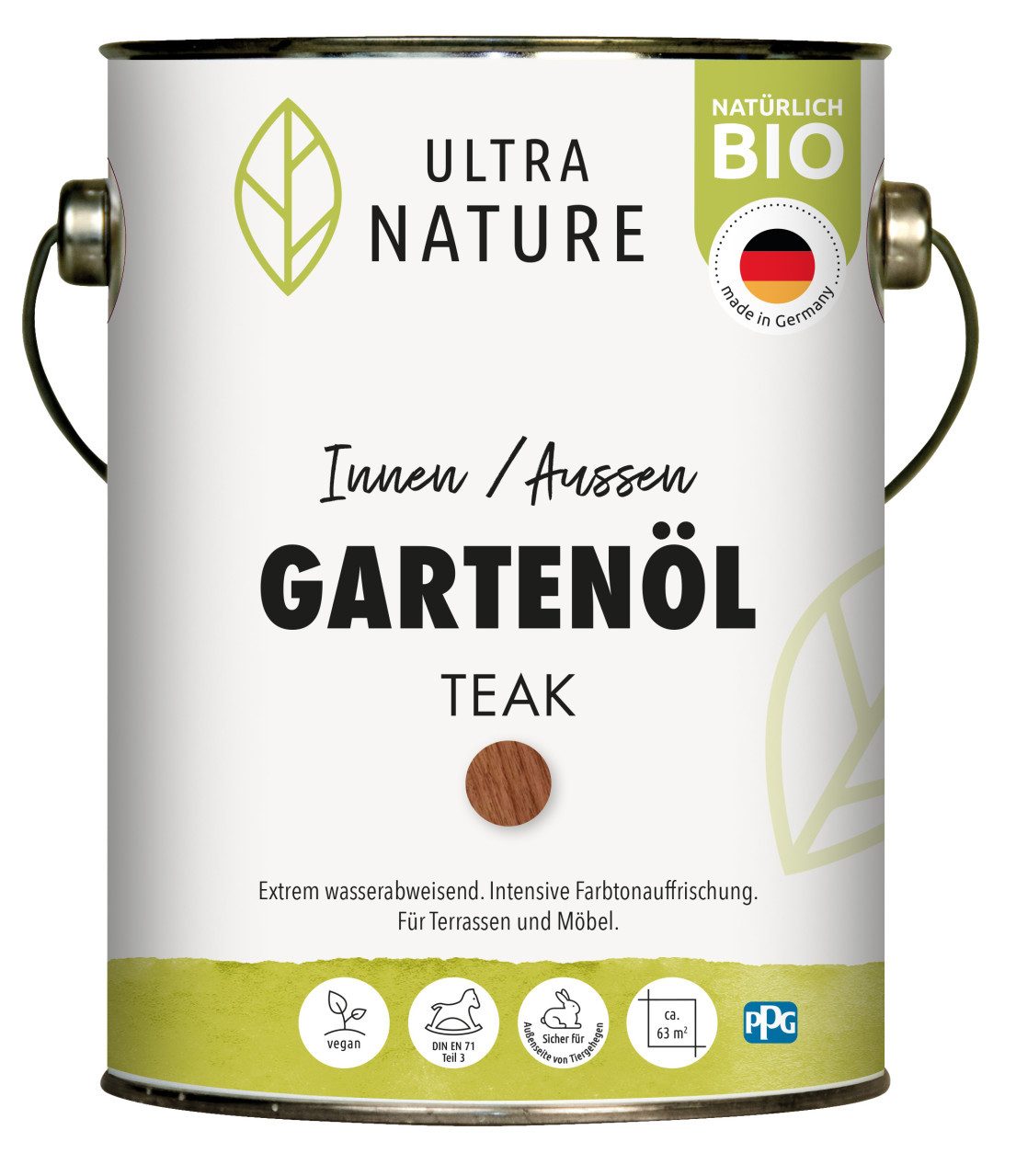 ULTRA NATURE Hartholzöl Ultra Nature Garten Öl 2,5 L teak