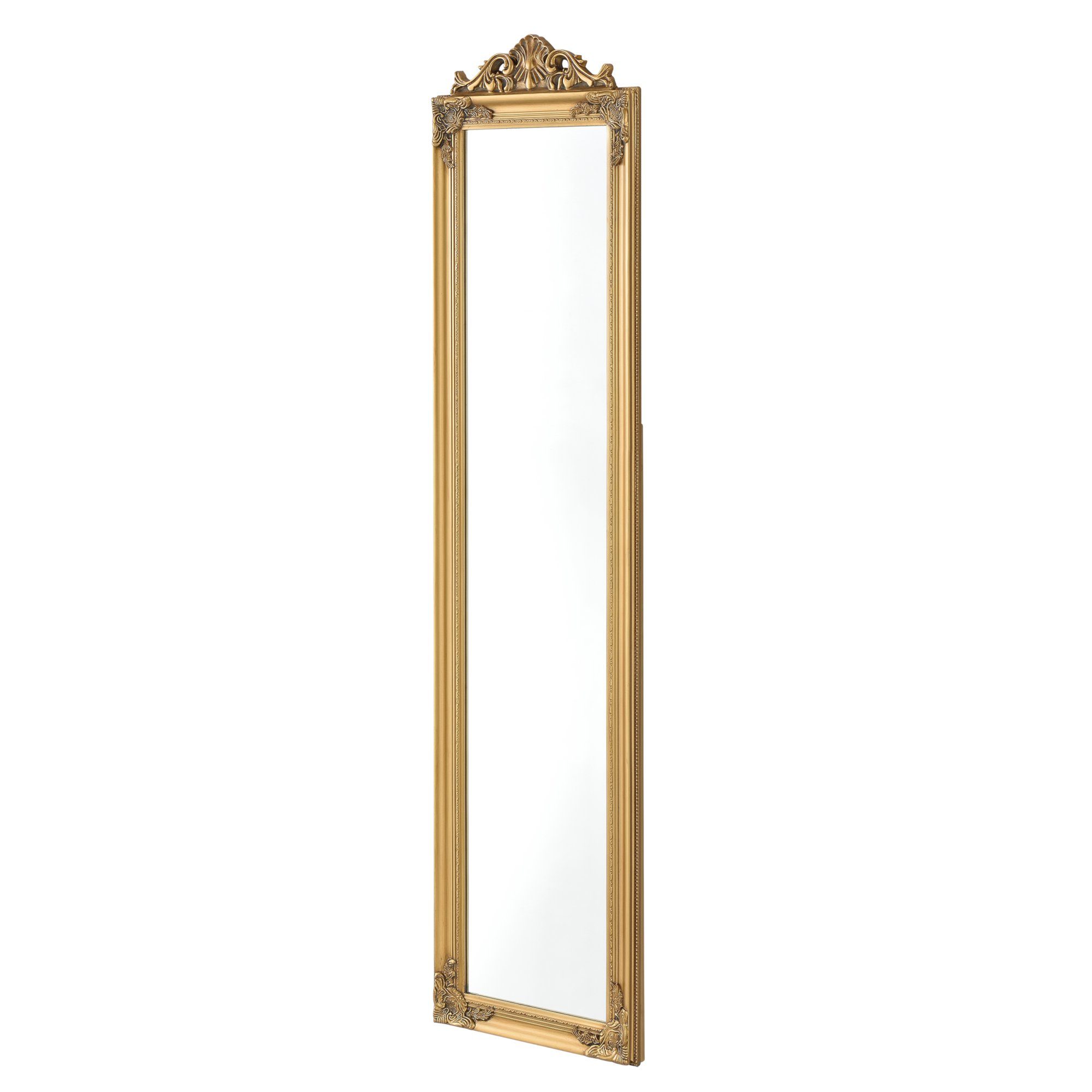 en.casa Standspiegel, »Arezzo« Ganzkörperspiegel kippbar 160 x 40 cm Goldfarben