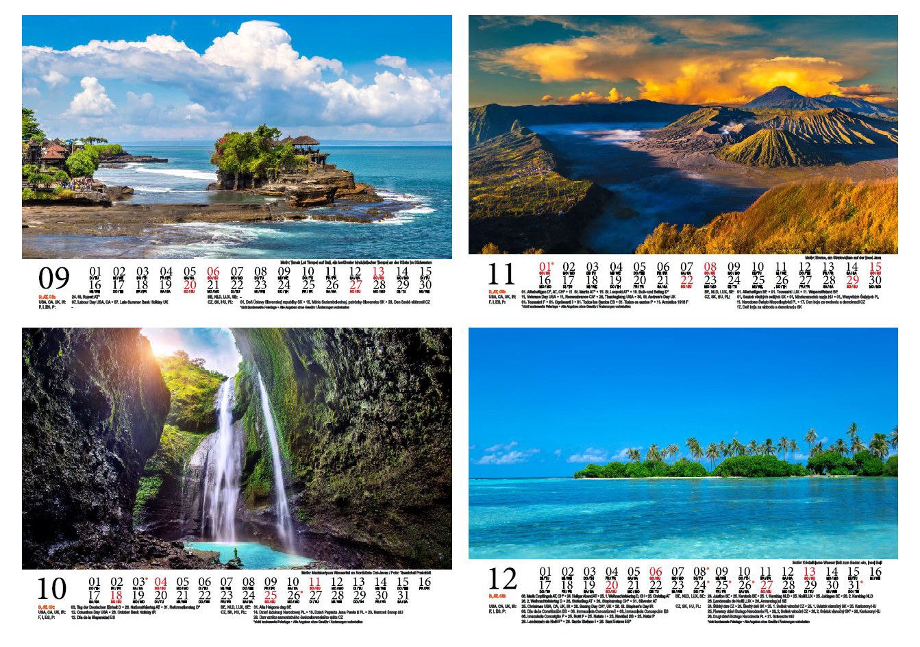 Seelenzauber Tischkalender Naturzauber Indonesien DIN A5 Tischkalender für 2026 Landschaft Natur