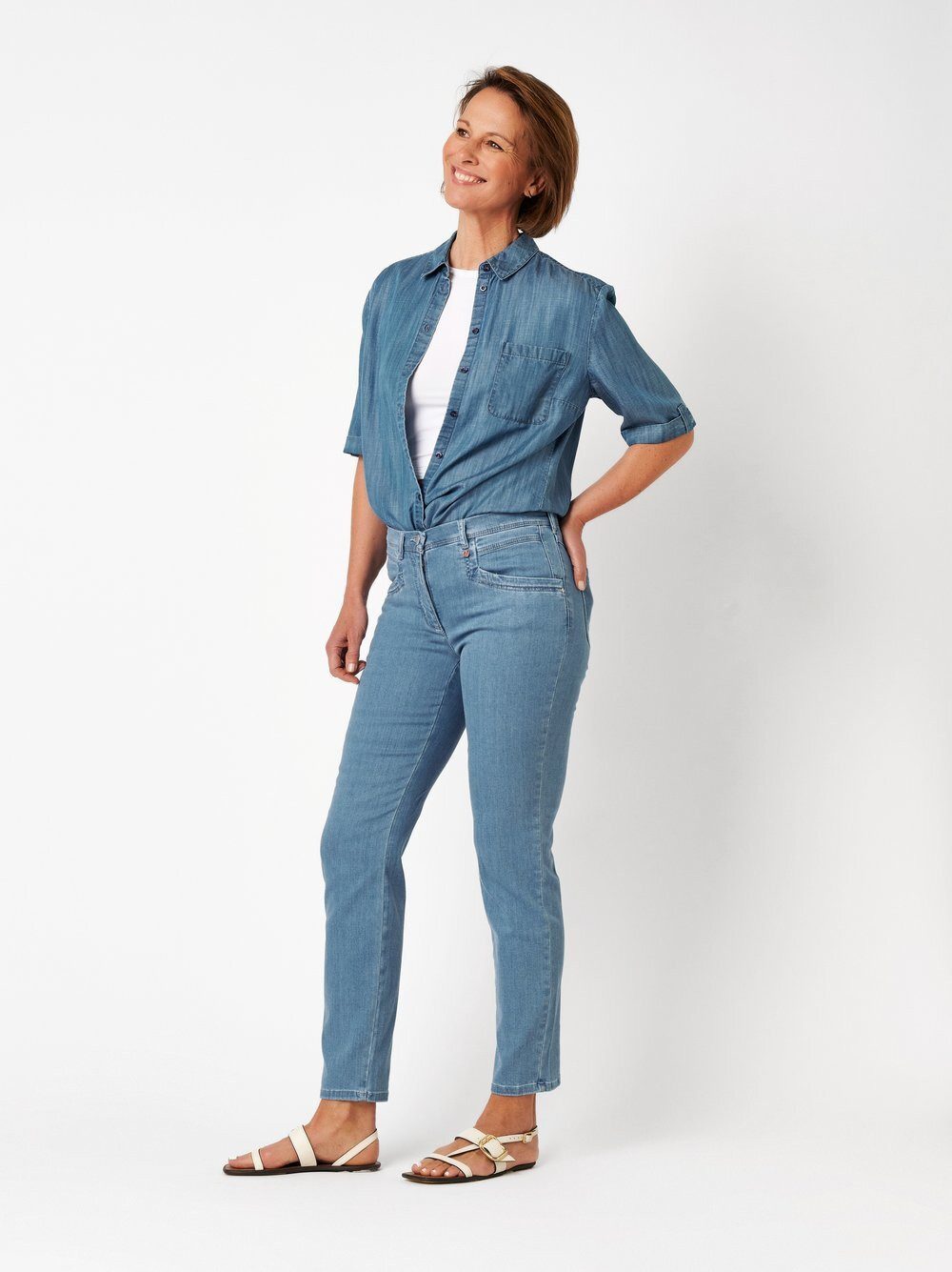 Relaxed by TONI Slim-fit-Jeans Meine beste Freundin 7/8 mit designstarken Tashen