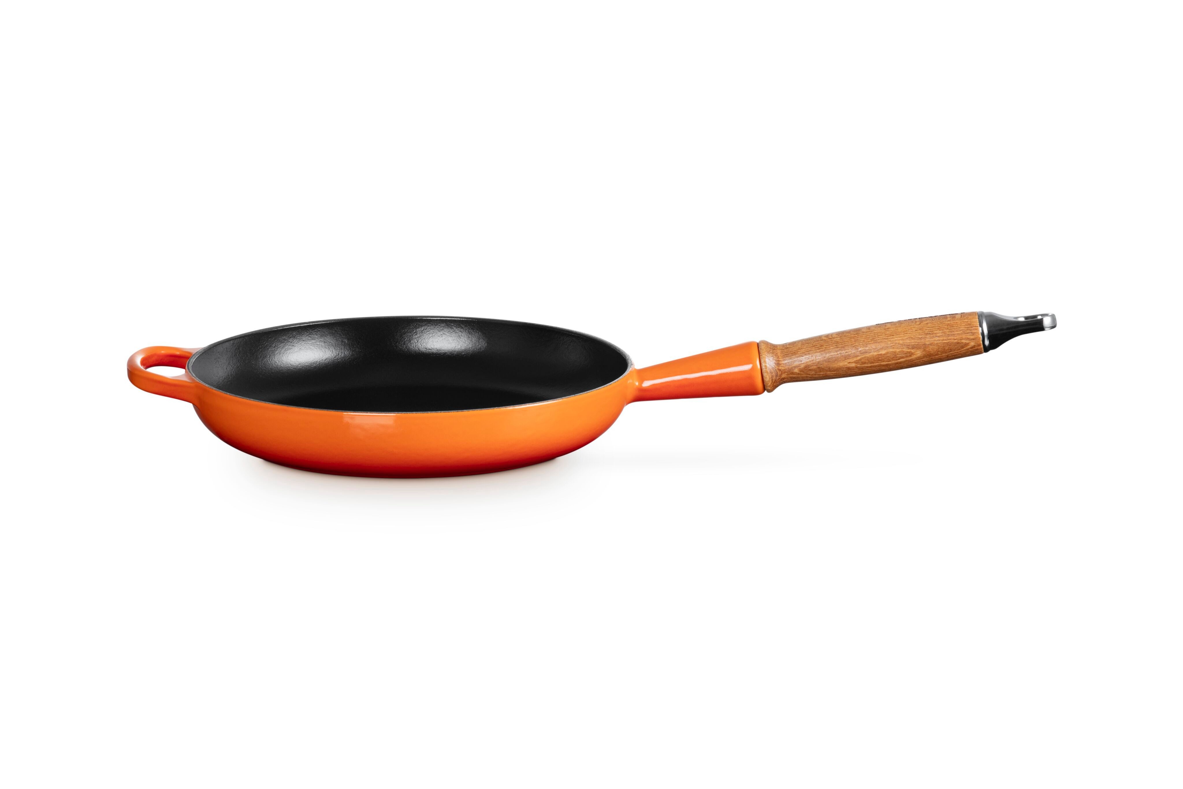 LE CREUSET Bratpfanne Signature Gusseisen mit Holzgriff, Gusseisen, 24 cm Ofenrot, 20258240900422
