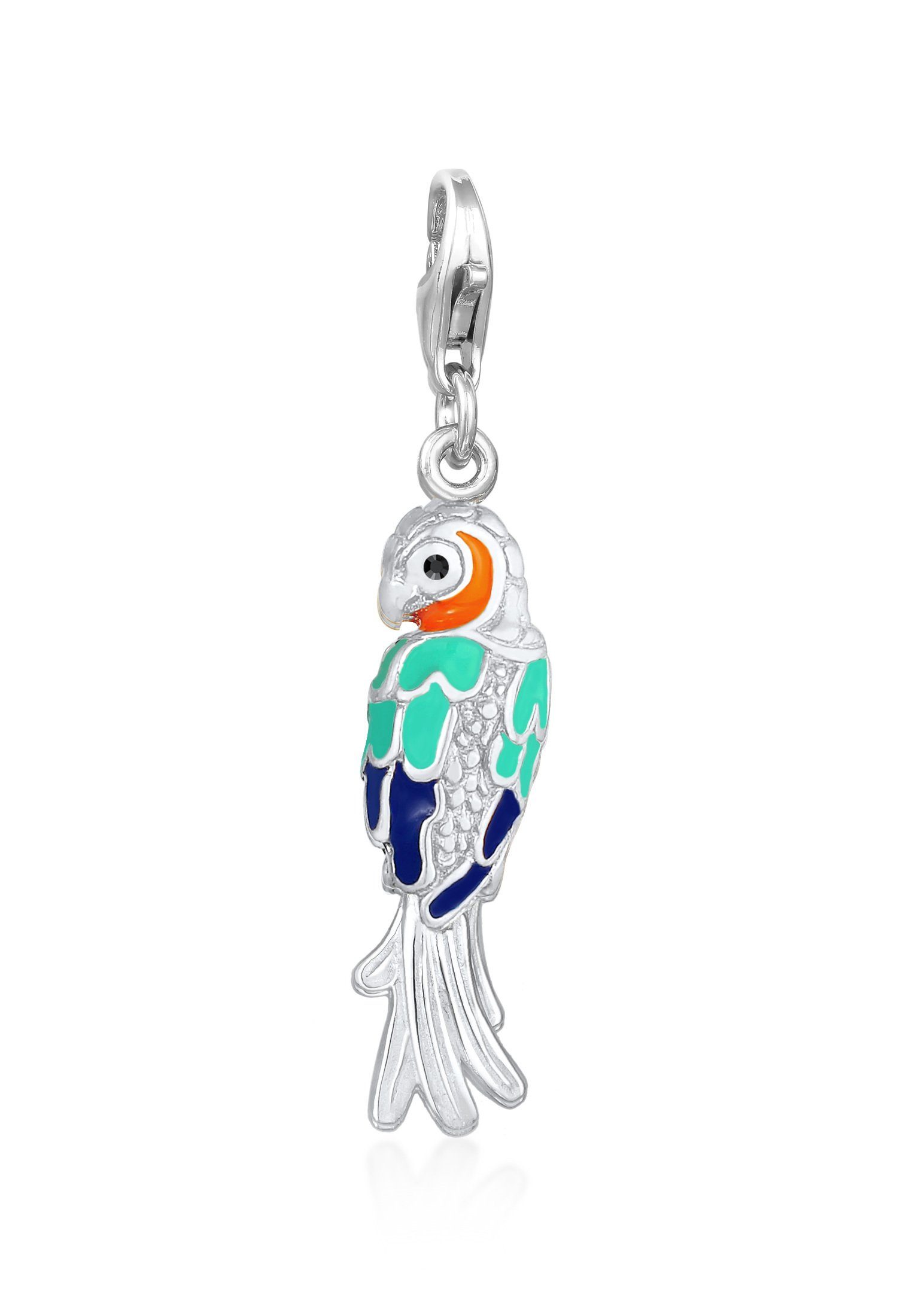 Nenalina Charm-Einhänger Papagei Vogel Kristalle 925 Silber