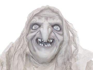 EUROPALMS Dekofigur Weiße Hexe, bewegt mit Licht und Geräuschen - Halloween Figur